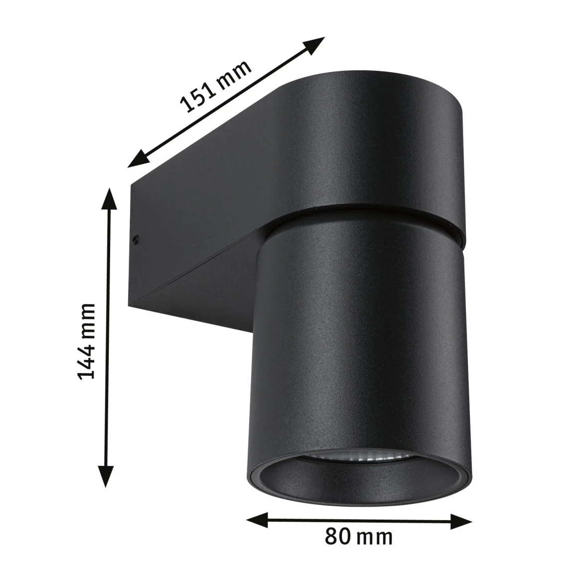 LED Außenwandleuchte Kimu IP44 zylindrisch 80mm 3000K 8W 500lm 230V 70° Anthrazit Aluminium - Image 2