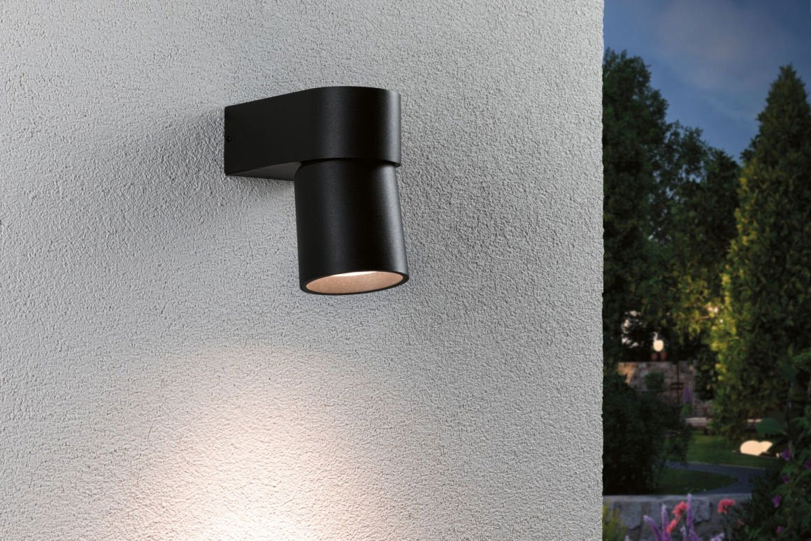 LED Außenwandleuchte Kimu IP44 zylindrisch 80mm 3000K 8W 500lm 230V 70° Anthrazit Aluminium - Image 3