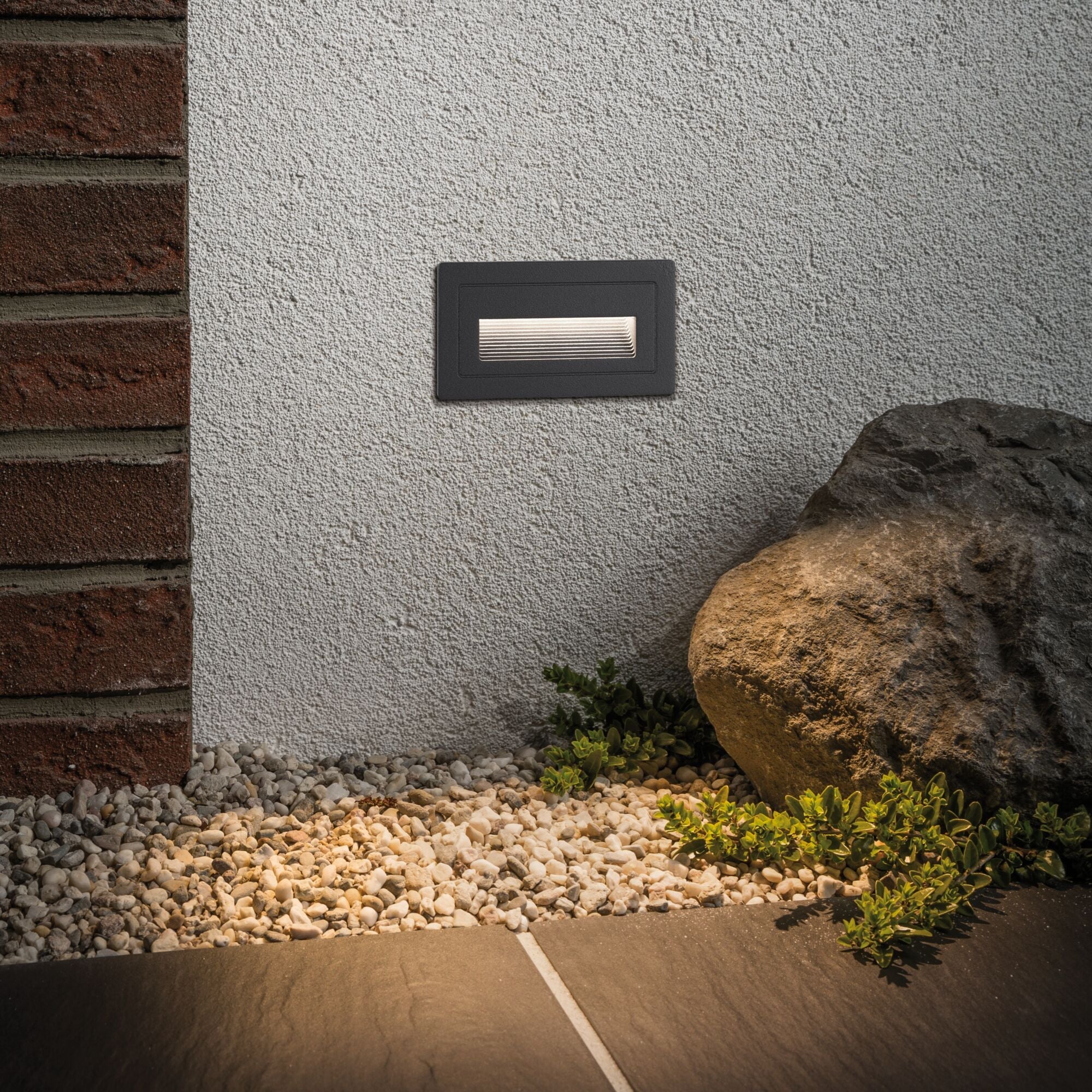 LED Außenwandleuchte Long IP44 eckig 103x58mm 3000K 4W 30lm 230V Schwarz Aluminium - Image 3