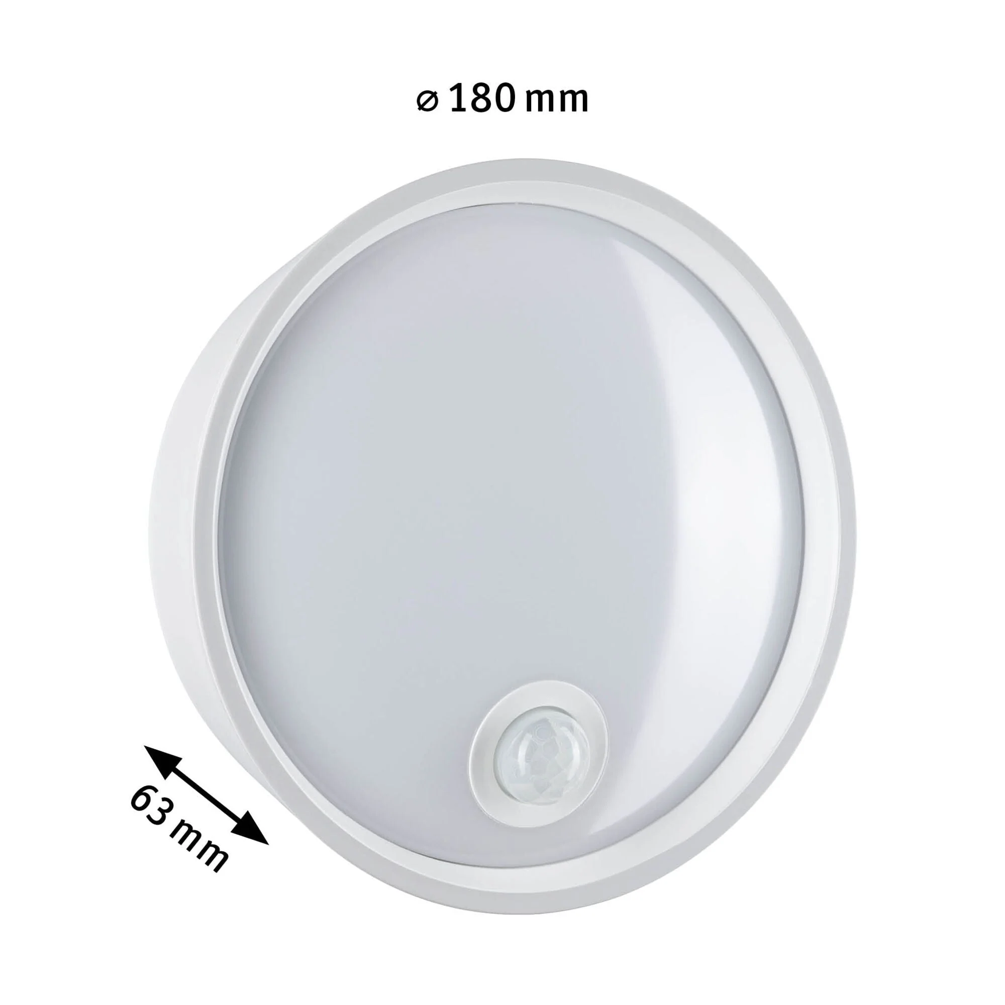 LED Außenwandleuchte Platomo Bewegungsmelder seewasserresistent IP44 rund 180mm 3000K 14,5W 1200lm 230V Weiß Kunststoff - Image 2