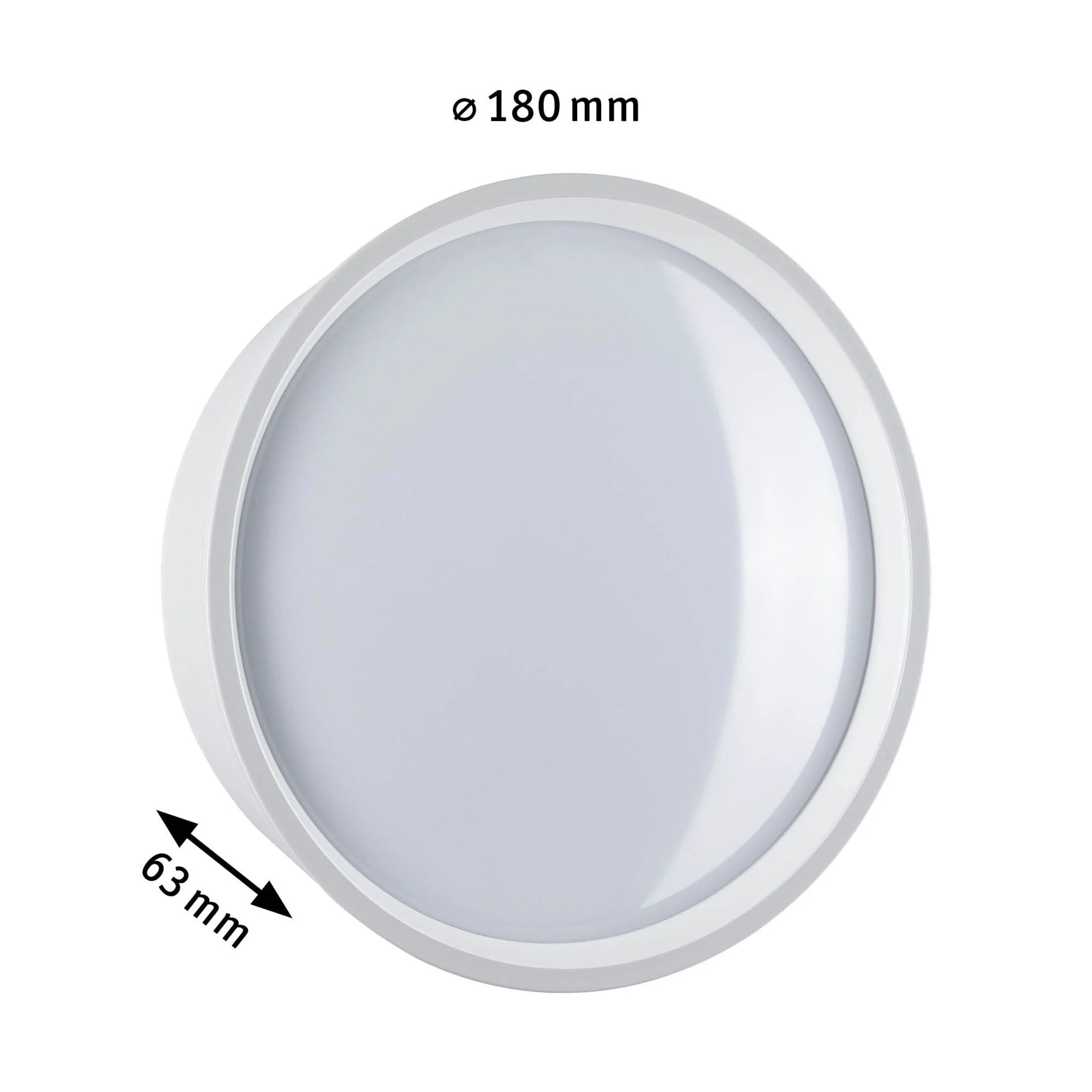 LED Außenwandleuchte Platomo  seewasserresistent IP44 rund 180mm 3000K 14,5W 1200lm 230V Weiß Kunststoff - Image 2