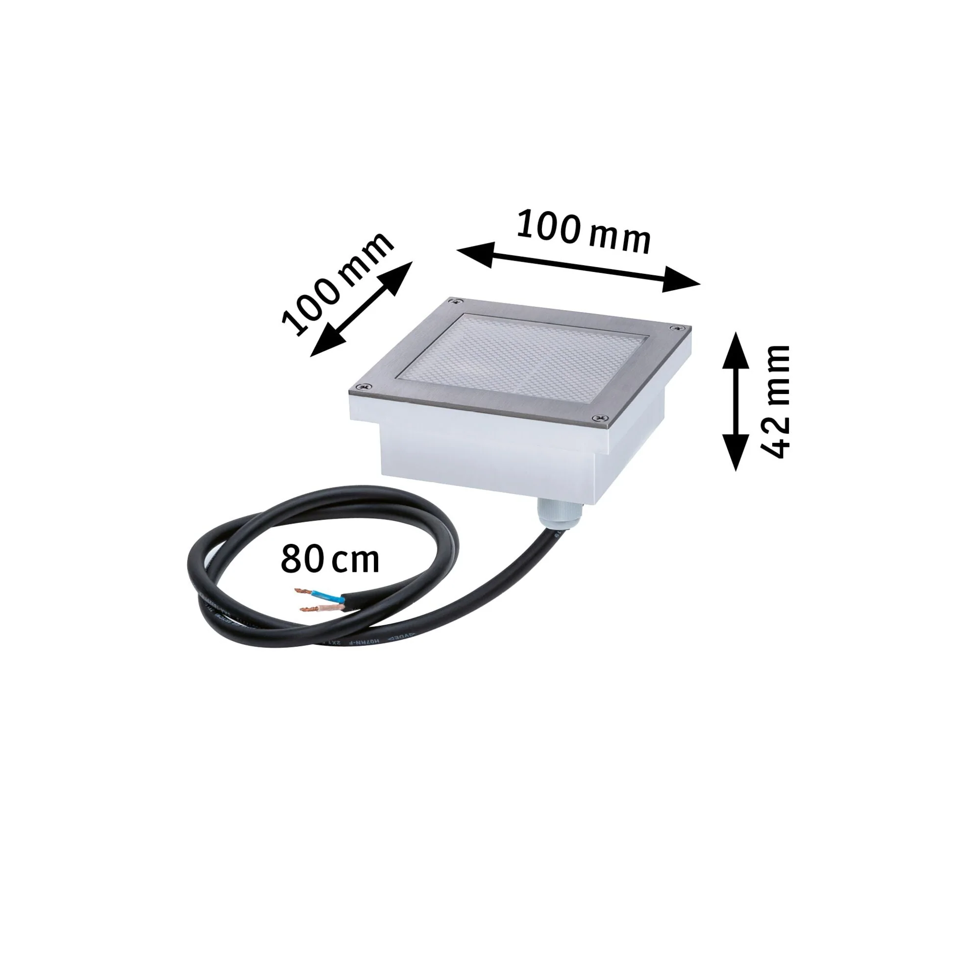 LED Bodeneinbauleuchte Brick Bewegungsmelder IP67 100x100mm 3000K 0,8W 25lm 230V Alu/Grau Metall/Edelstahl - Image 3