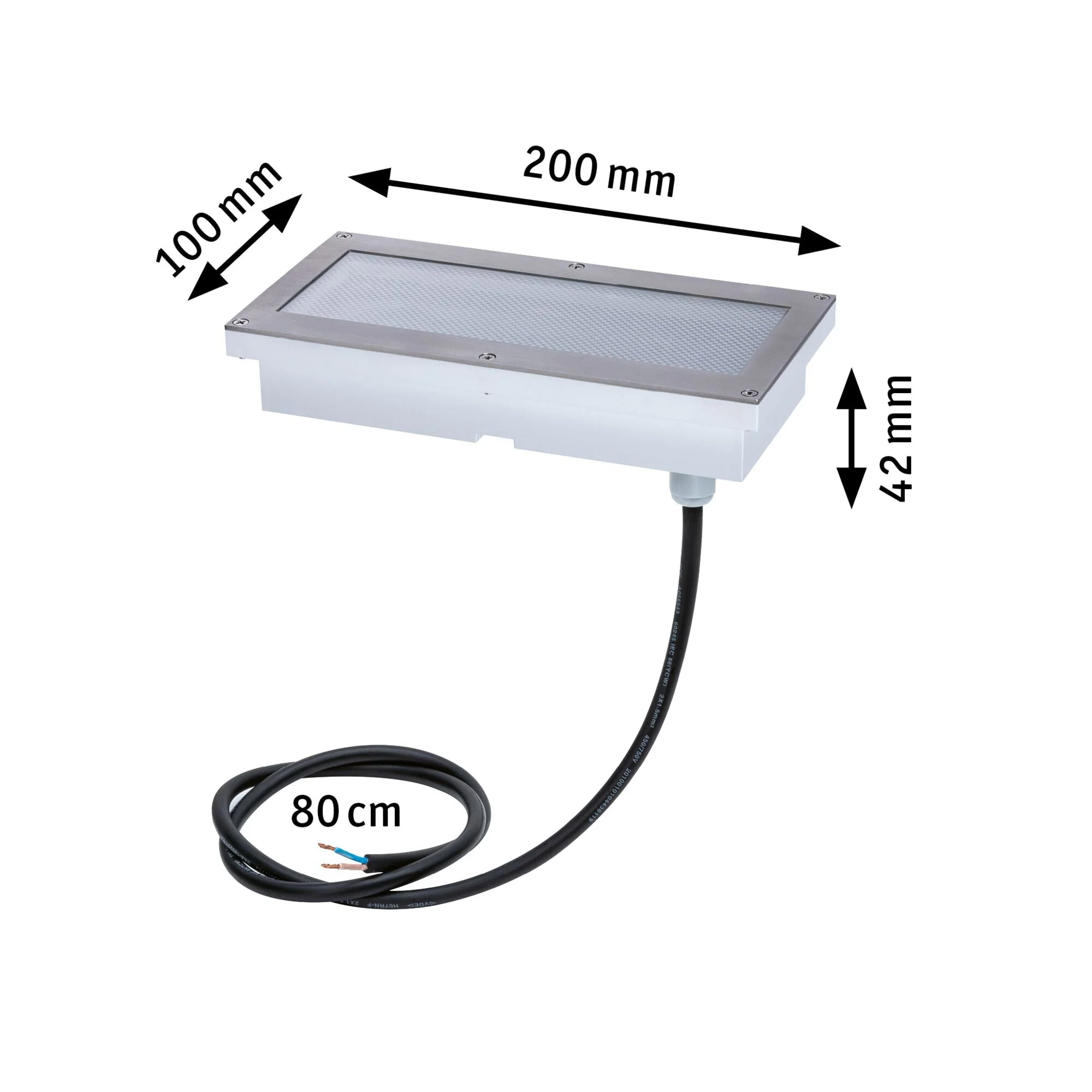 LED Bodeneinbauleuchte Brick Bewegungsmelder IP67 200x100mm 3000K 1,6W 50lm 230V Alu/Grau Metall/Edelstahl - Image 3