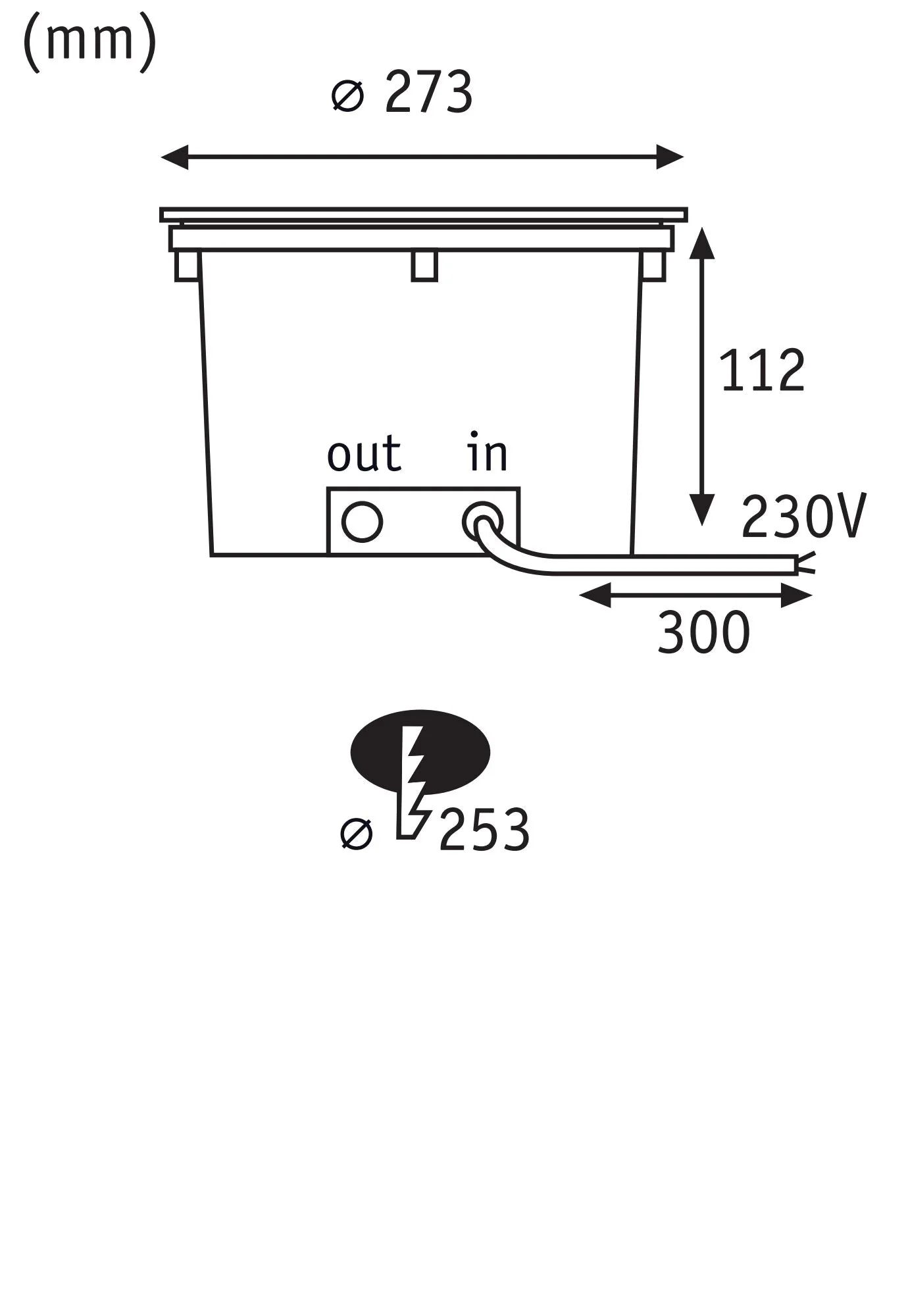 LED Bodeneinbauleuchte Durea IP67 rund 273mm 3000K 15W 1040lm 230V Edelstahl Metall - Image 2
