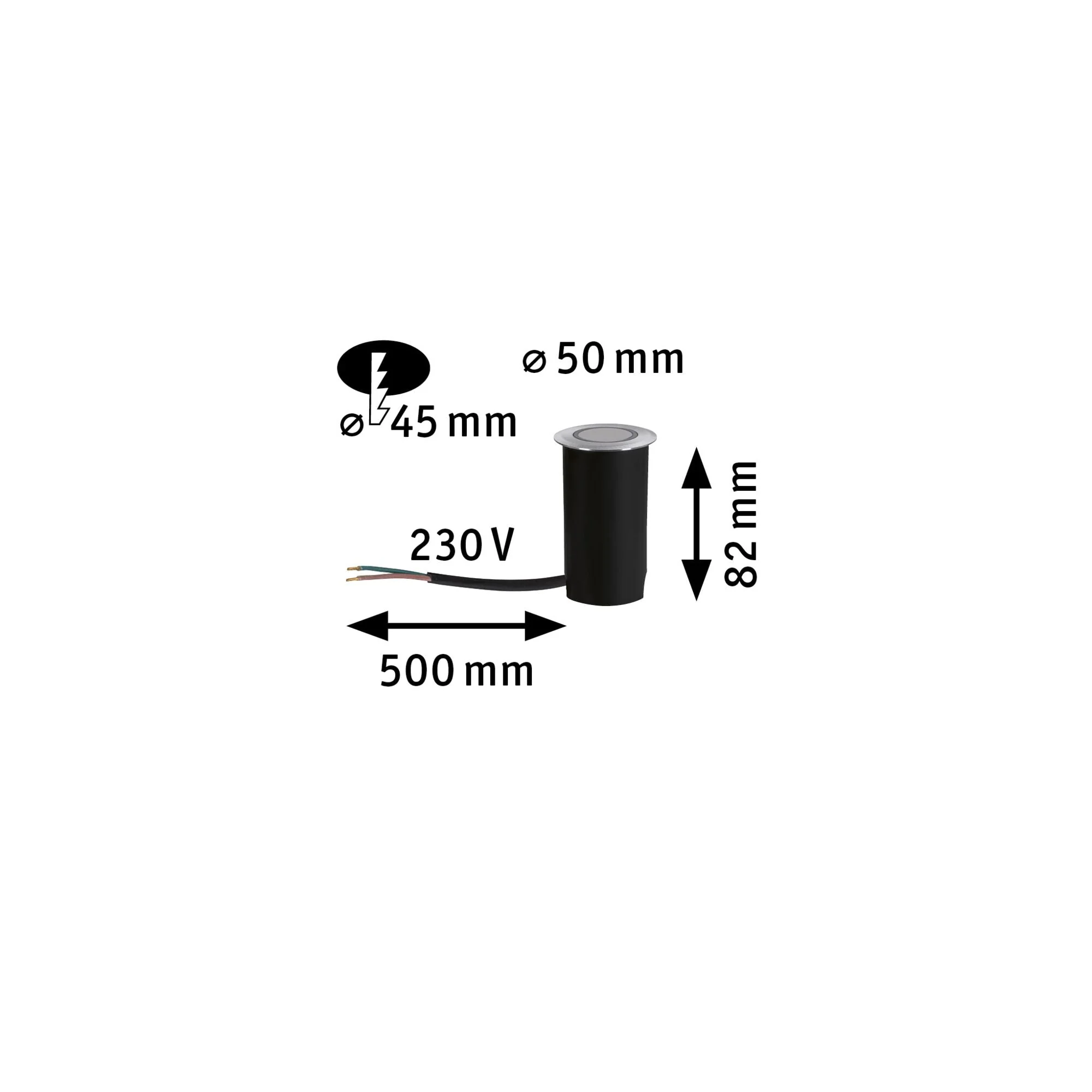 LED Bodeneinbauleuchte Goldlicht IP67 rund 50mm 2200K 2,2W 15lm 230V Alu Kunststoff/Metall - Image 3