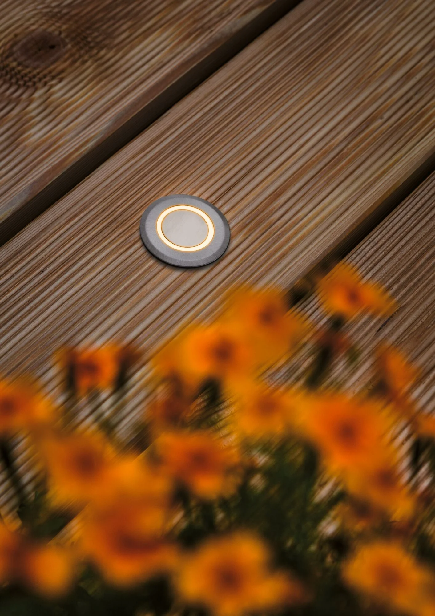 LED Bodeneinbauleuchte Goldlicht IP67 rund 50mm 2200K 2,2W 15lm 230V Alu Kunststoff/Metall - Image 4