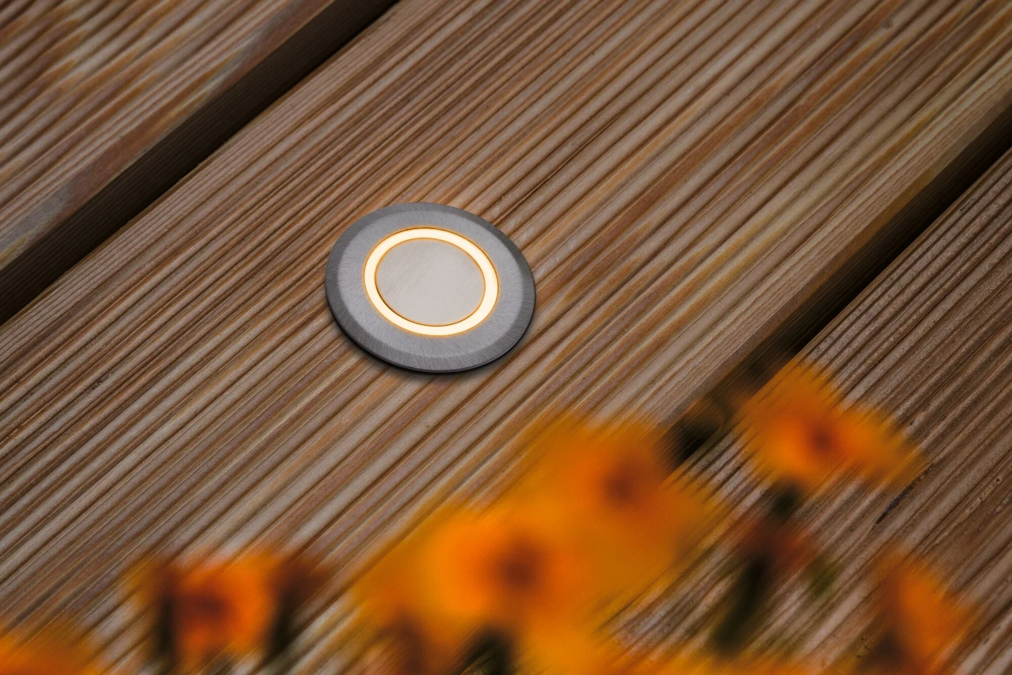 LED Bodeneinbauleuchte Goldlicht IP67 rund 50mm 2200K 2,2W 15lm 230V Alu Kunststoff/Metall - Image 5
