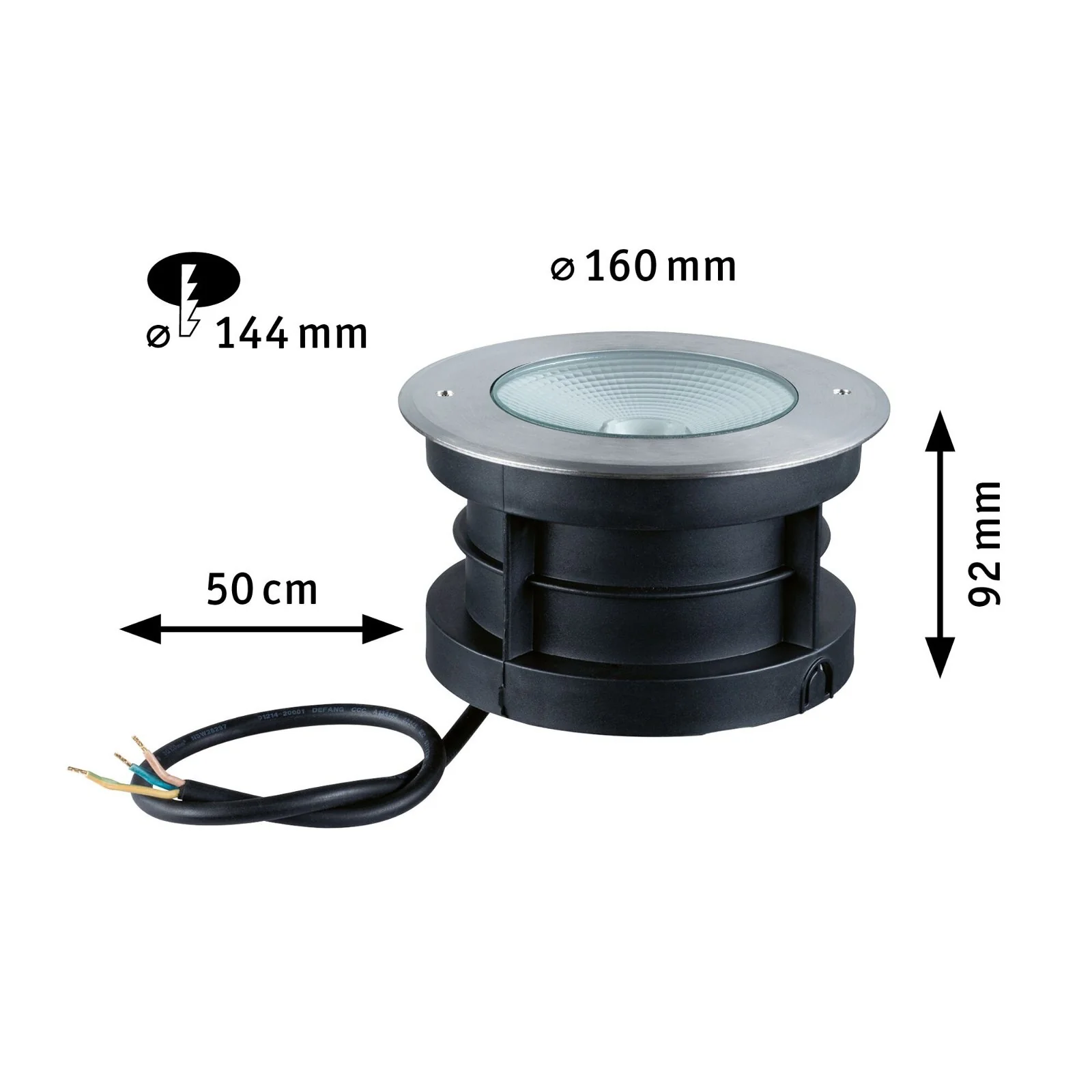LED Bodeneinbauleuchte Vanea seewasserresistent IP67 rund 160mm 3000K 15,5W 800lm 230V Alu Aluminium - Image 2
