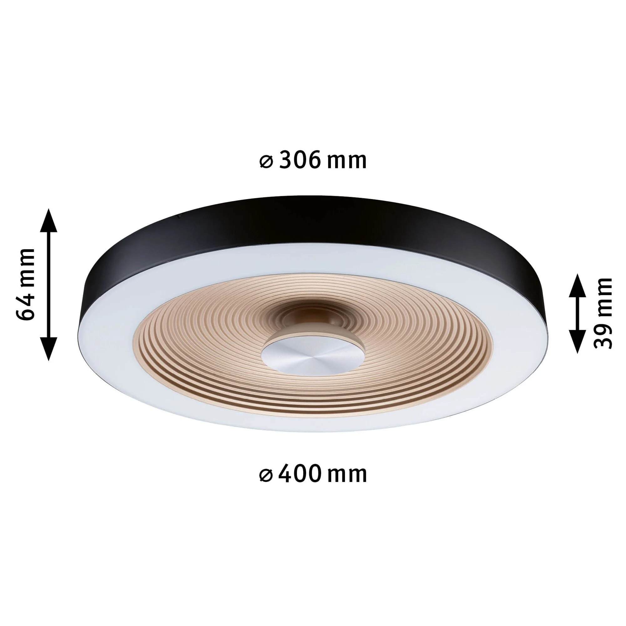 LED Deckenleuchte Volea IP44 3000K 500lm / 2400lm 230V 4 / 1x18,5W dimmbar Schwarz/Gold - Image 2
