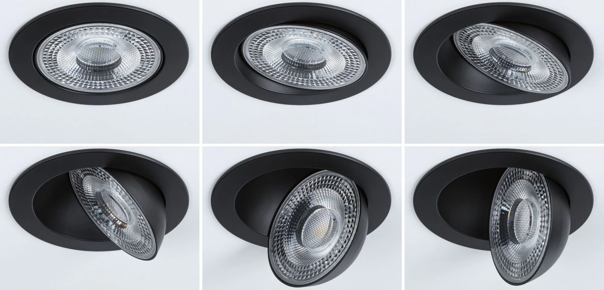 LED Einbauleuchte Aumus 3er-Set rund 105mm 90° 3x5W 3x700lm 230V dimmbar 2700 - 6500K Schwarz - Image 4