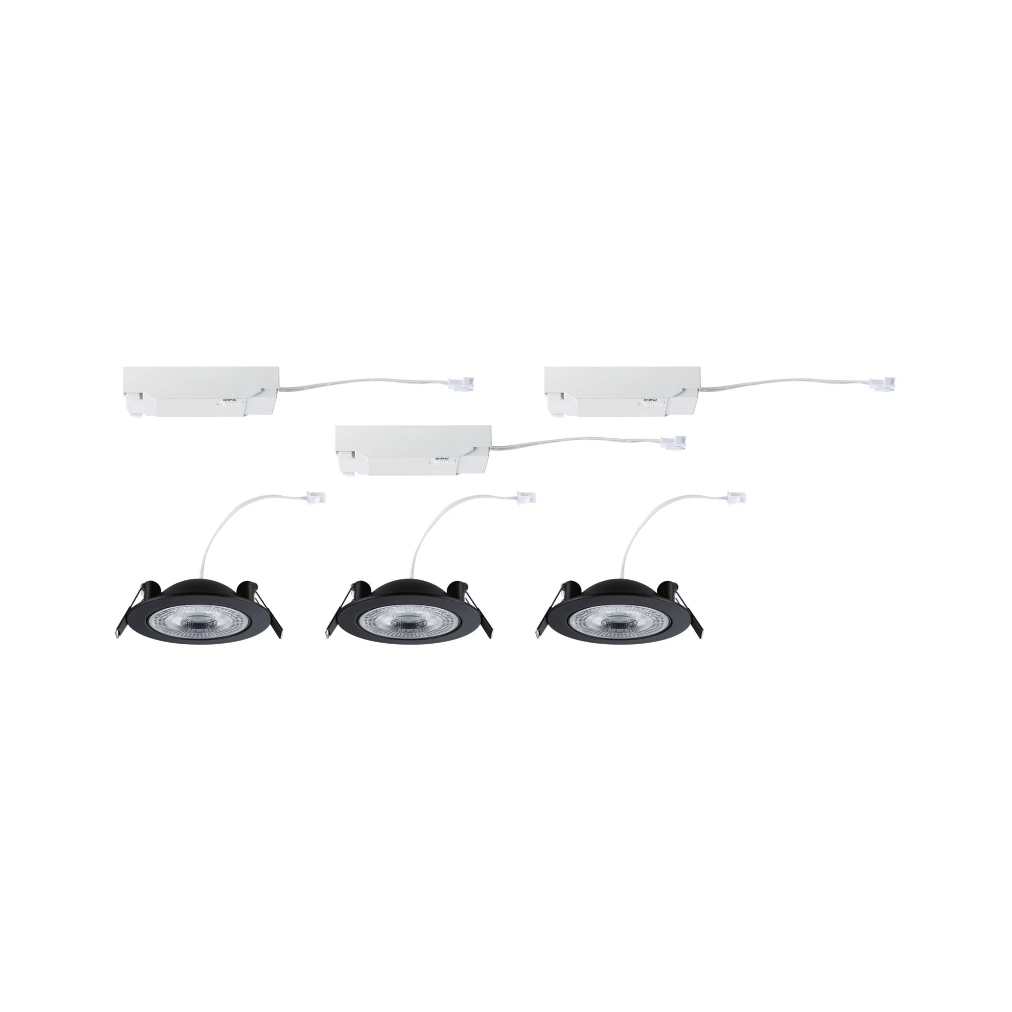 LED Einbauleuchte Aumus 3er-Set rund 105mm 90° 3x5W 3x700lm 230V dimmbar 2700 - 6500K Schwarz - Image 8