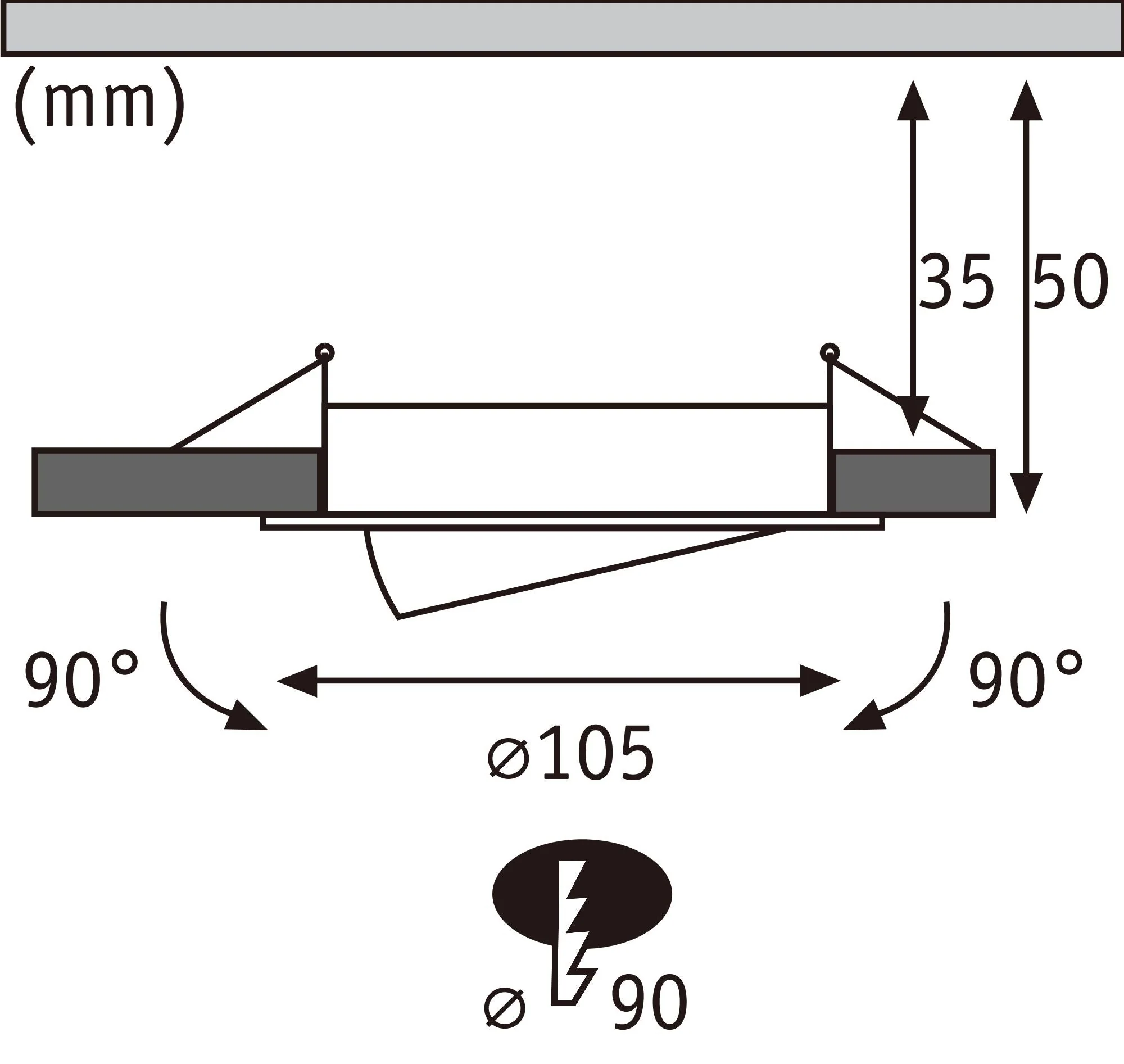 LED Einbauleuchte Aumus  Einzelspot rund 105mm 90° 5W 700lm 230V dimmbar 2700 - 6500K Chrom matt - Image 2
