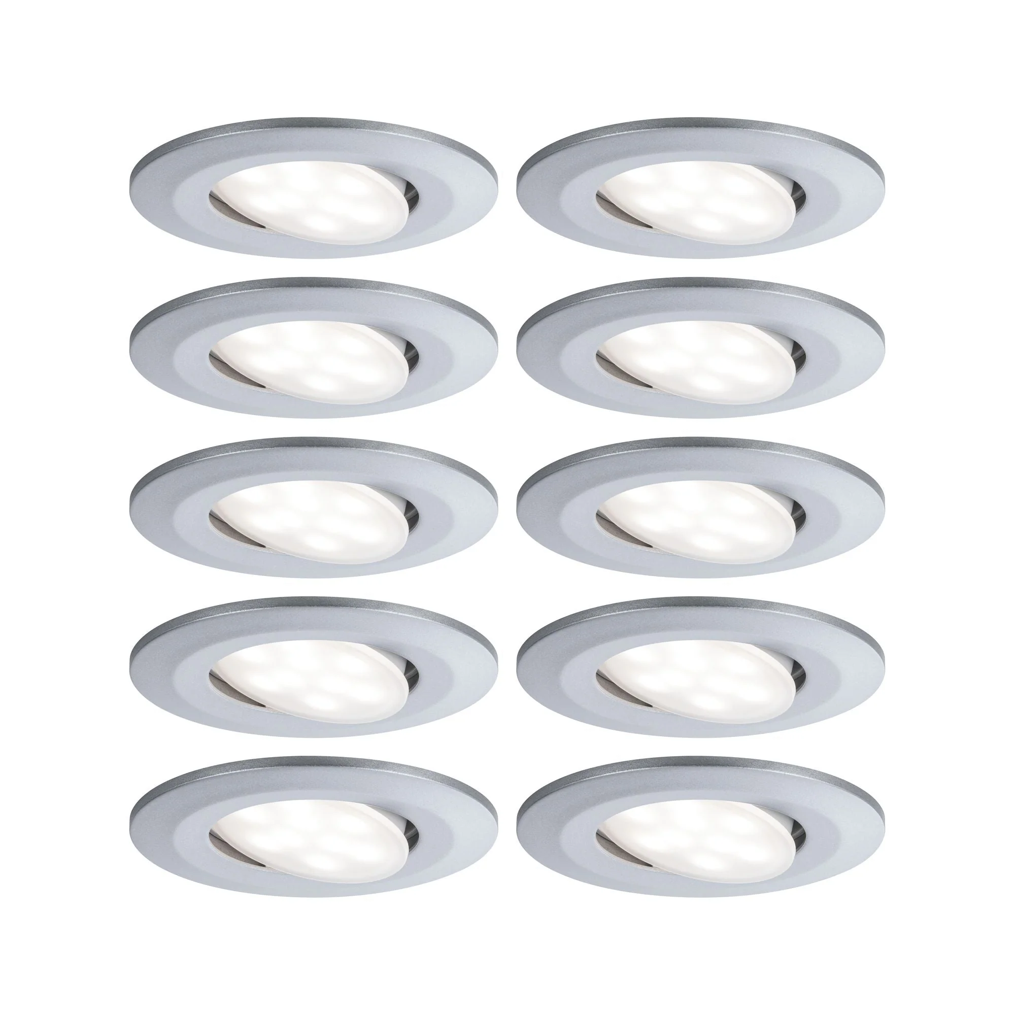 LED Einbauleuchte Calla Basisset schwenkbar IP65 rund 90mm 30° 10x6W 10x530lm 230V 4000K Chrom matt