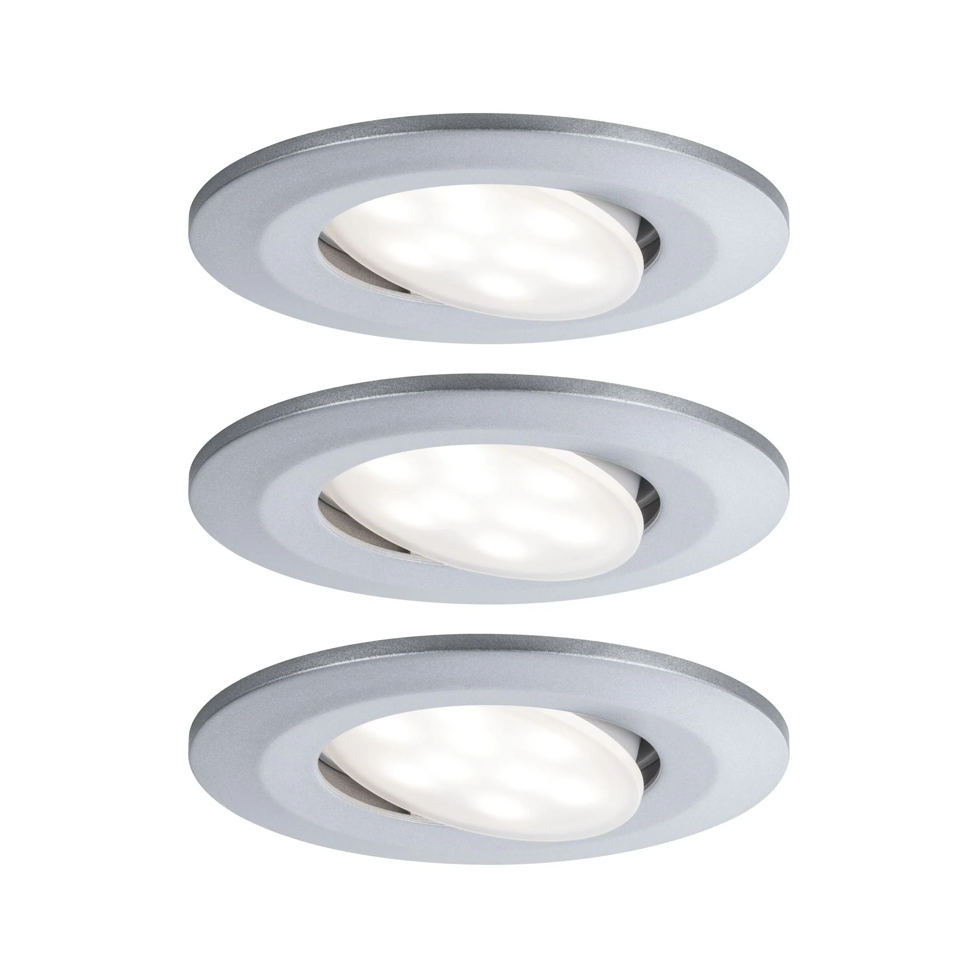 LED Einbauleuchte Calla  Basisset schwenkbar IP65 rund 90mm 30° 3x6W 3x530lm 230V 4000K Chrom matt