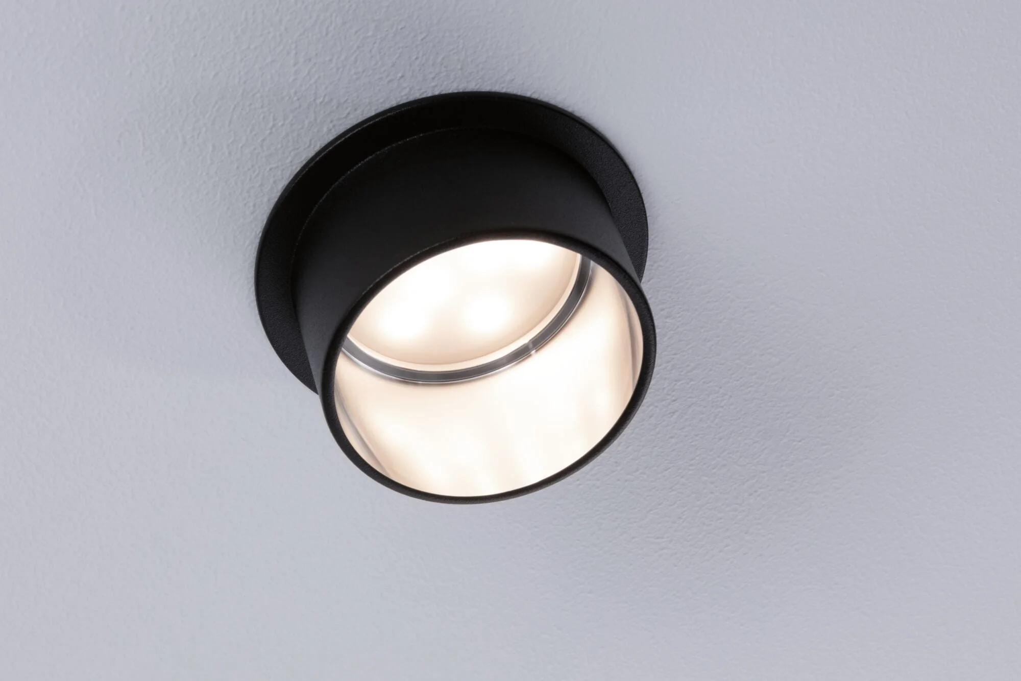 LED Einbauleuchte Gil Coin Basisset IP44 rund 68mm Coin 3x6W 3x470lm 230V dimmbar 2700K Schwarz matt/Eisen gebürstet - Image 4