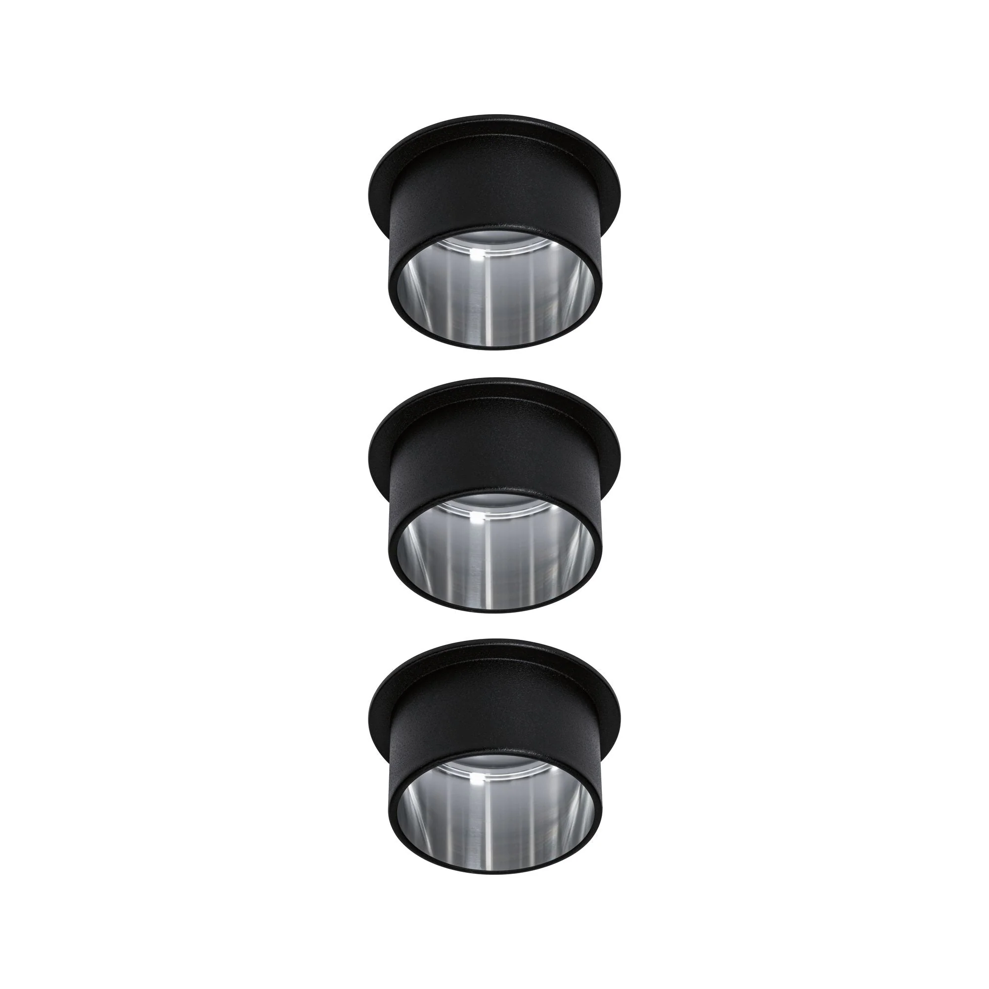 LED Einbauleuchte Gil Coin Basisset IP44 rund 68mm Coin 3x6W 3x470lm 230V dimmbar 2700K Schwarz matt/Eisen gebürstet - Image 6