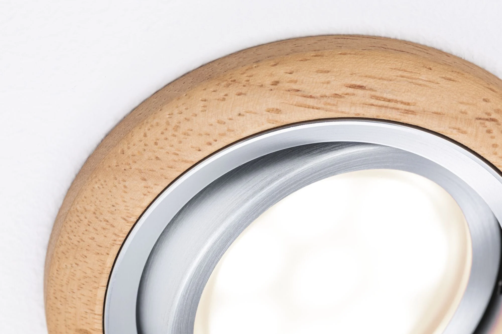 LED Einbauleuchte Lanati  3er-Set rund 84mm 30° Coin 3x6W 3x470lm 230V 2700K Holzoptik Eiche/Alu gedreht - Image 4