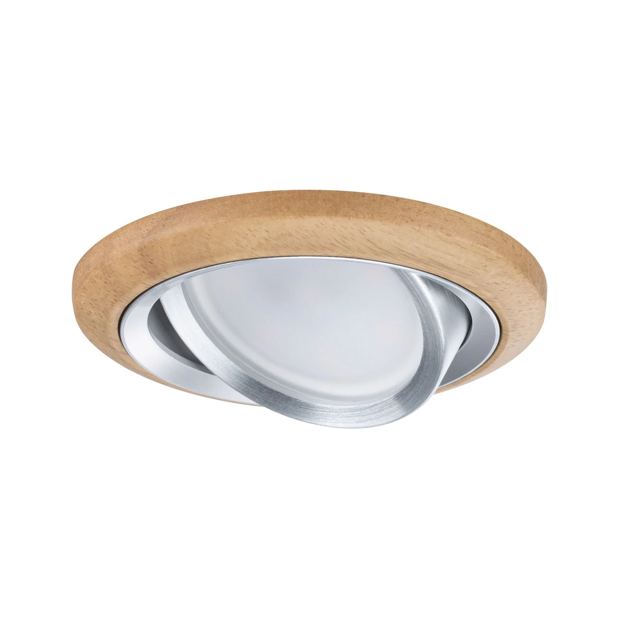 LED Einbauleuchte Lanati Einzelspot rund 84mm 30° Coin 6W 470lm 230V 2700K Holzoptik Eiche/Alu gedreht - Image 5