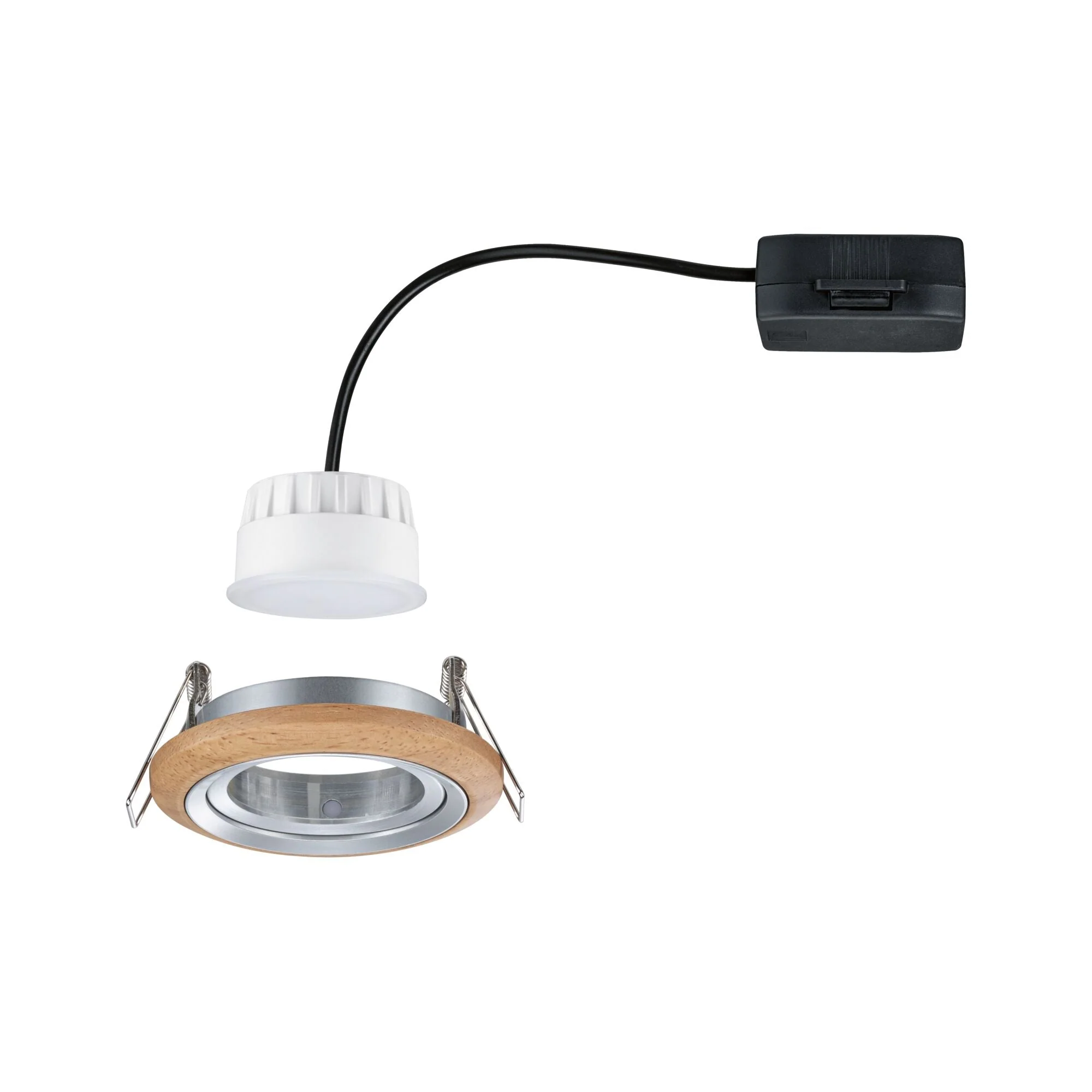 LED Einbauleuchte Lanati Einzelspot rund 84mm 30° Coin 6W 470lm 230V 2700K Holzoptik Eiche/Alu gedreht - Image 7