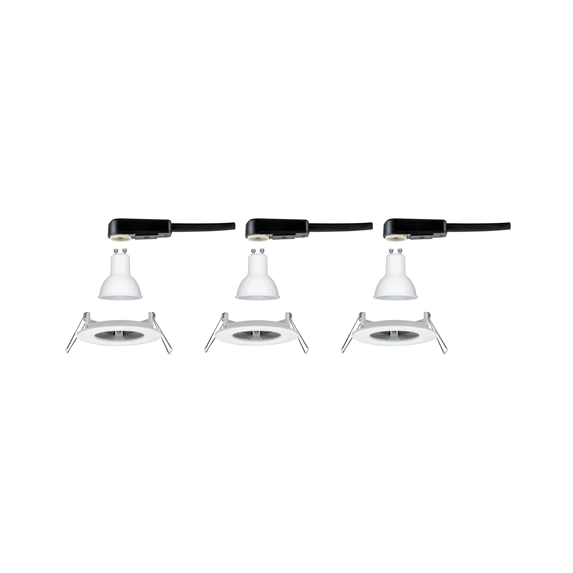 LED Einbauleuchte Nova Basisset starr IP44 rund 78mm GU10 3x6,5W 3x470lm 230V 4000K Weiß matt - Image 5