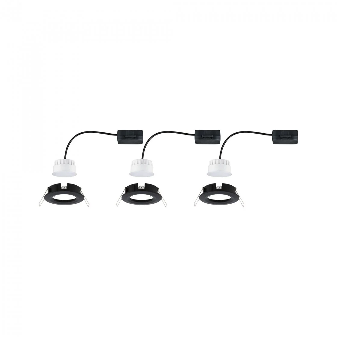 LED Einbauleuchte Nova Coin Basisset starr  IP44 rund 78mm Coin 3x6,5W 3x460lm 230V 2700K Schwarz matt - Image 4
