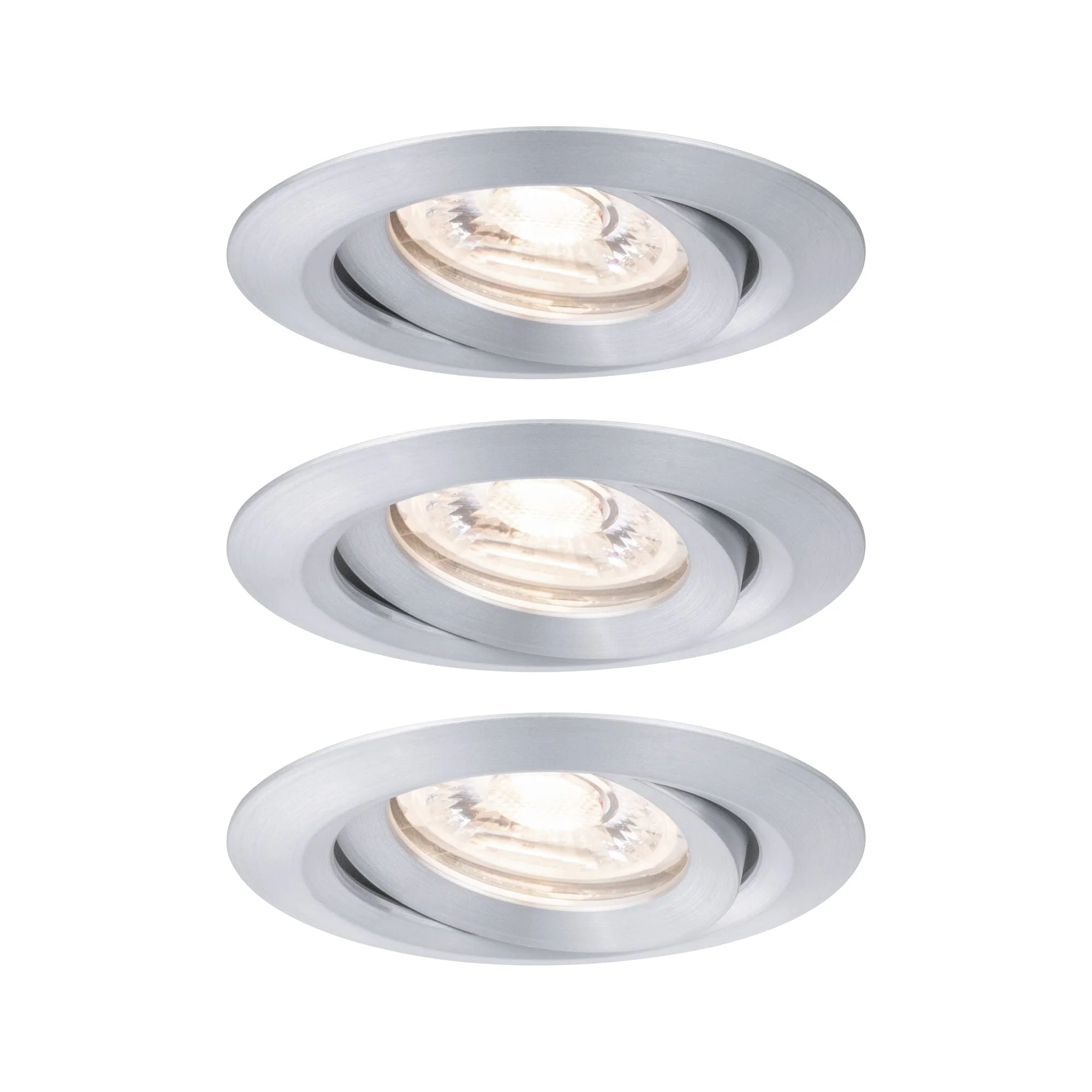 LED Einbauleuchte Nova Mini Coin Basisset schwenkbar rund 66mm 15° Coin 3x4W 3x310lm 230V 2700K Alu gedreht - Image 2
