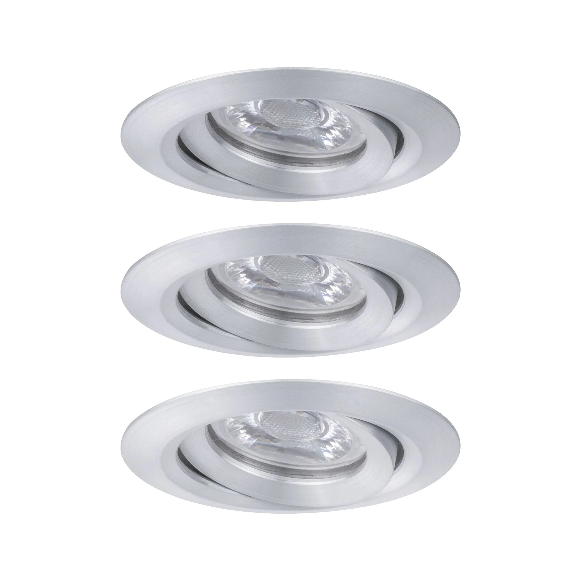 LED Einbauleuchte Nova Mini Coin Basisset schwenkbar rund 66mm 15° Coin 3x4W 3x310lm 230V 2700K Alu gedreht - Image 4