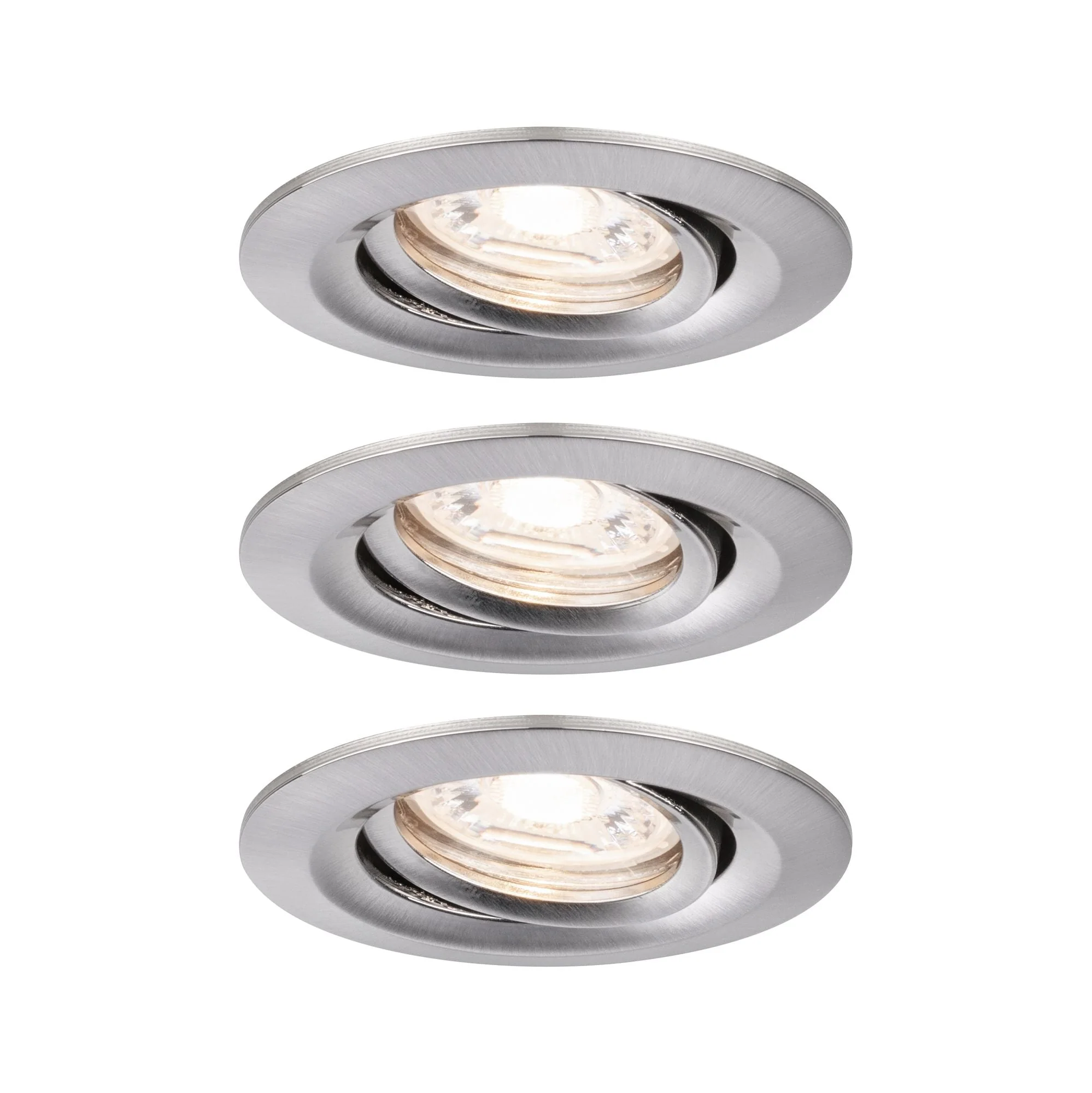 LED Einbauleuchte Nova Mini Coin Basisset schwenkbar rund 66mm 15° Coin 3x4W 3x310lm 230V 2700K Eisen gebürstet - Image 2
