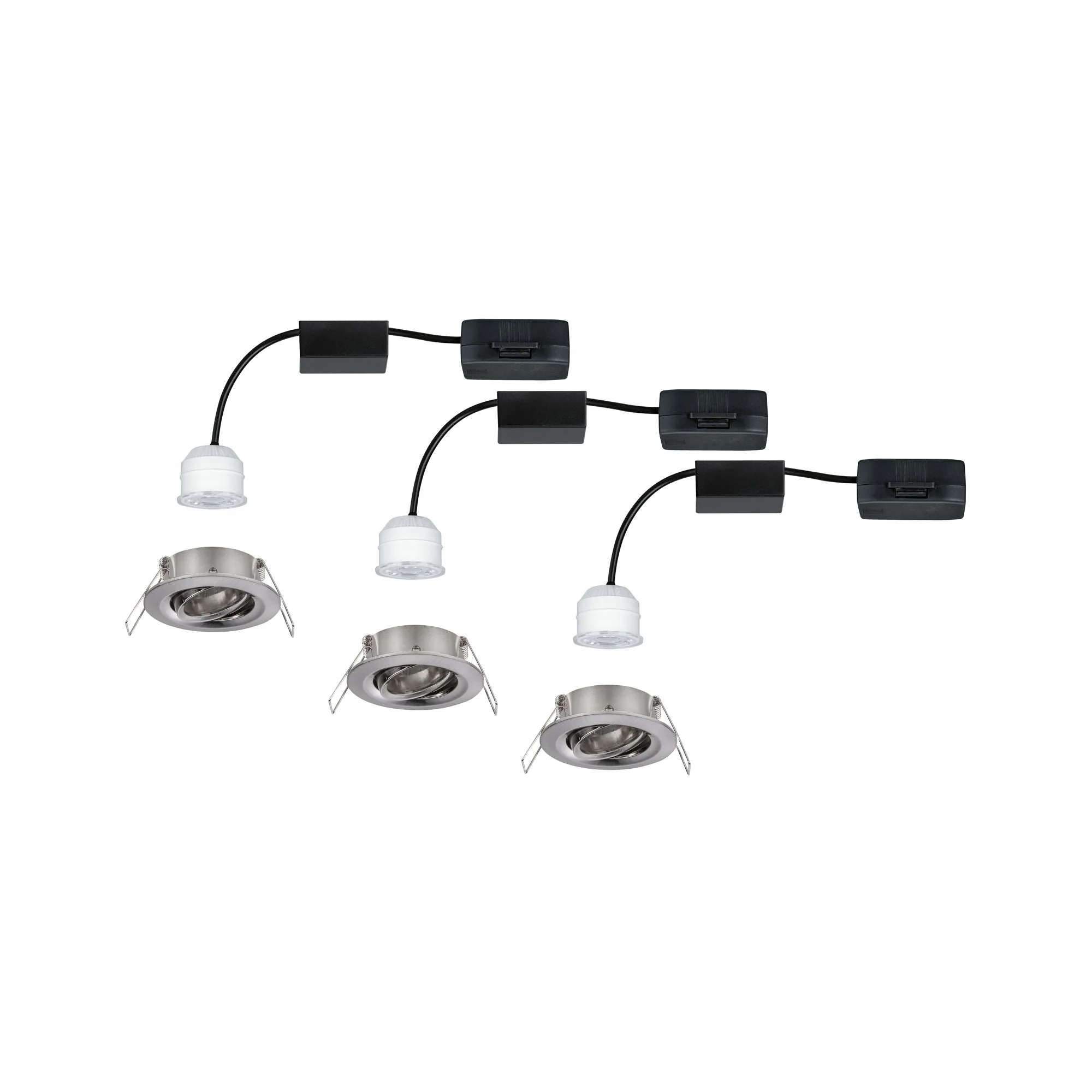 LED Einbauleuchte Nova Mini Coin Basisset schwenkbar rund 66mm 15° Coin 3x4W 3x310lm 230V 2700K Eisen gebürstet - Image 4