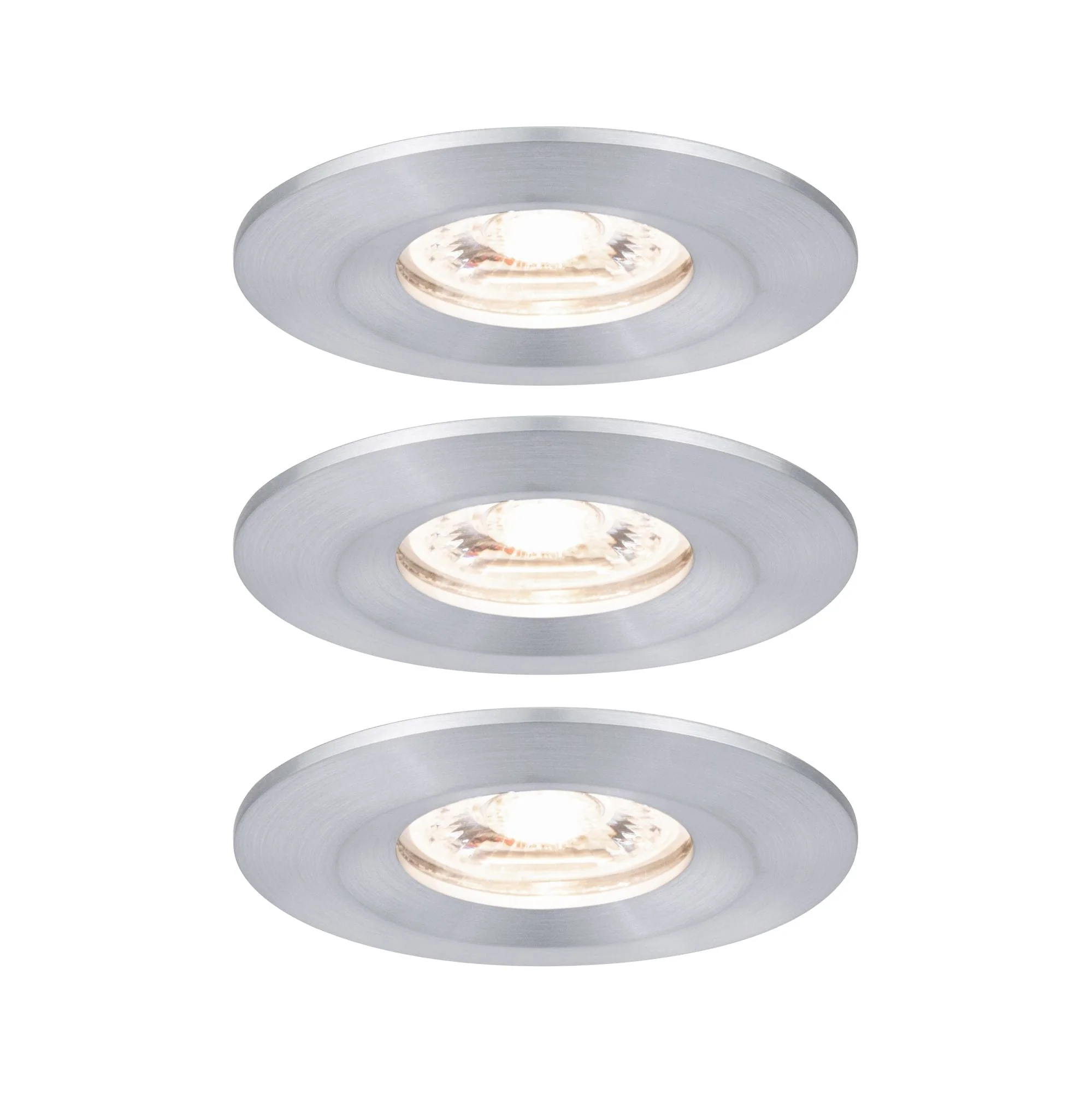 LED Einbauleuchte Nova Mini Coin Basisset starr IP44 rund 65mm Coin 3x4W 3x310lm 230V 2700K Alu gedreht - Image 2