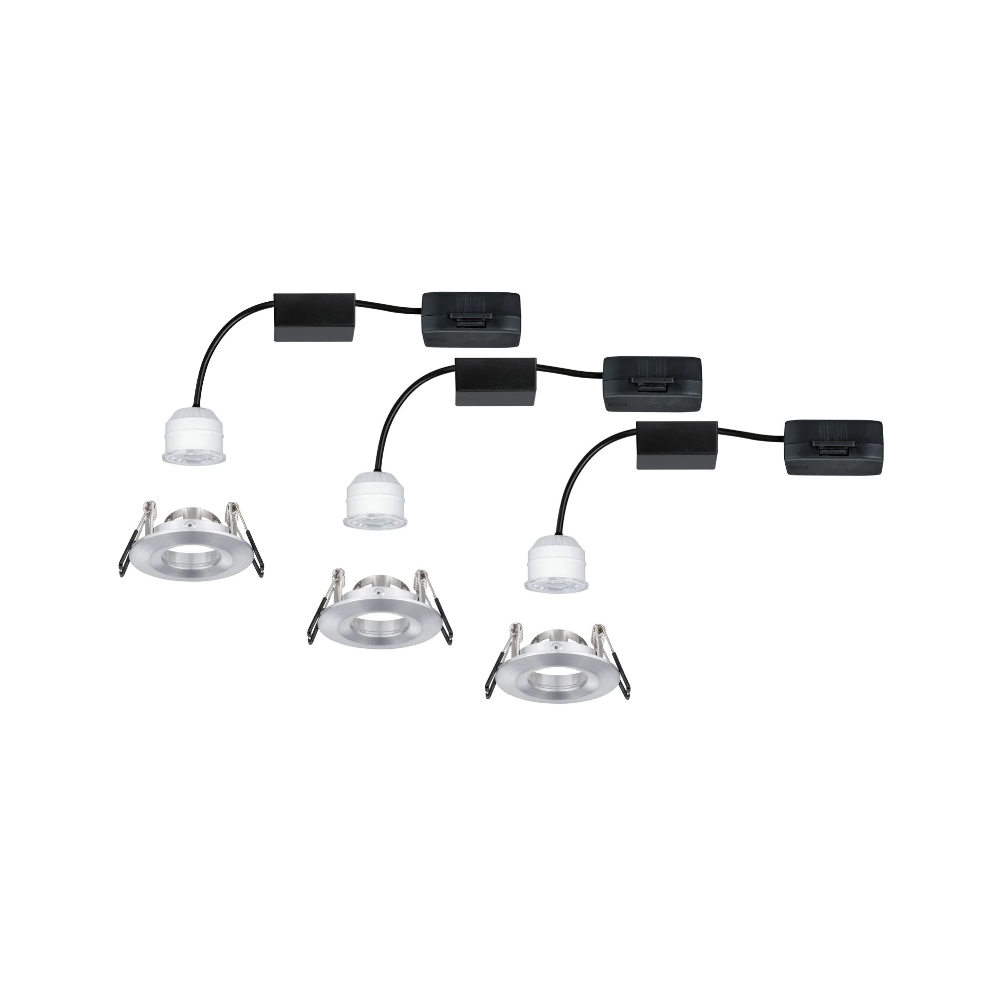 LED Einbauleuchte Nova Mini Coin Basisset starr IP44 rund 65mm Coin 3x4W 3x310lm 230V 2700K Alu gedreht - Image 4