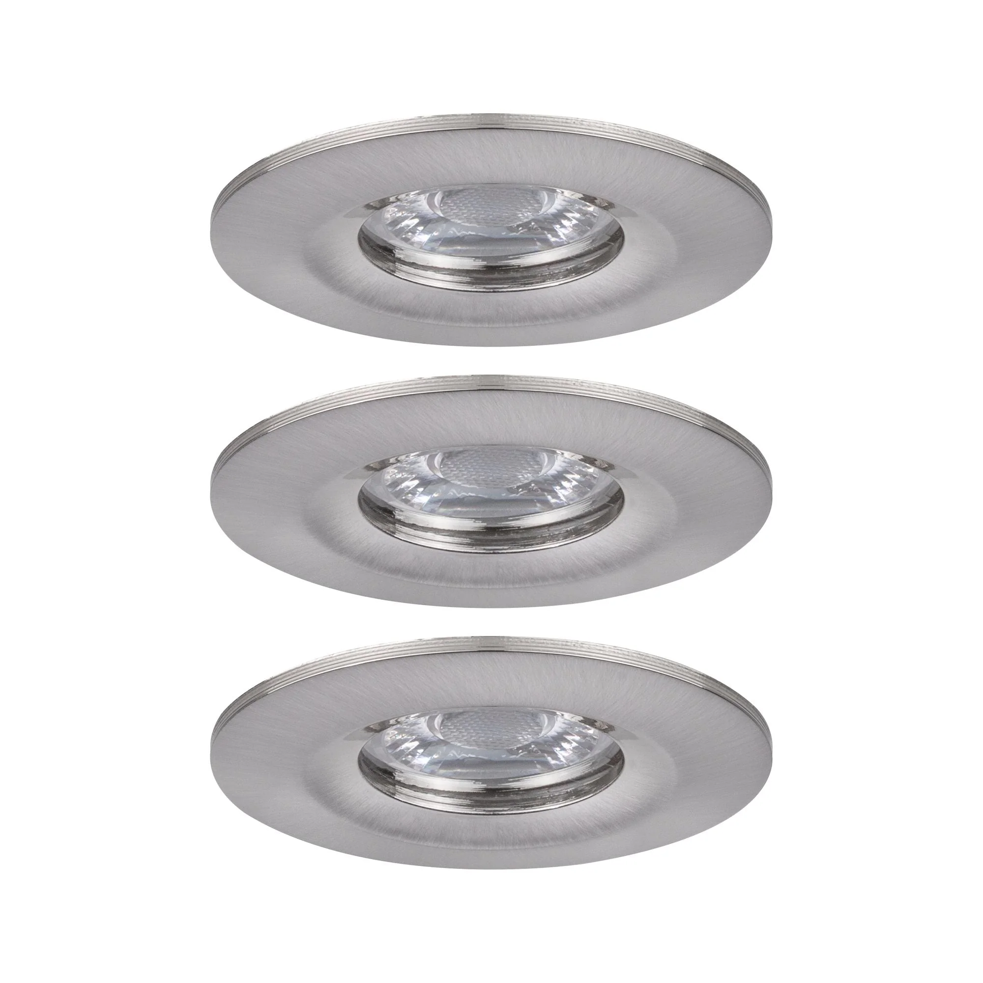 LED Einbauleuchte Nova Mini Coin Basisset starr IP44 rund 65mm Coin 3x4W 3x310lm 230V 2700K Eisen gebürstet - Image 3