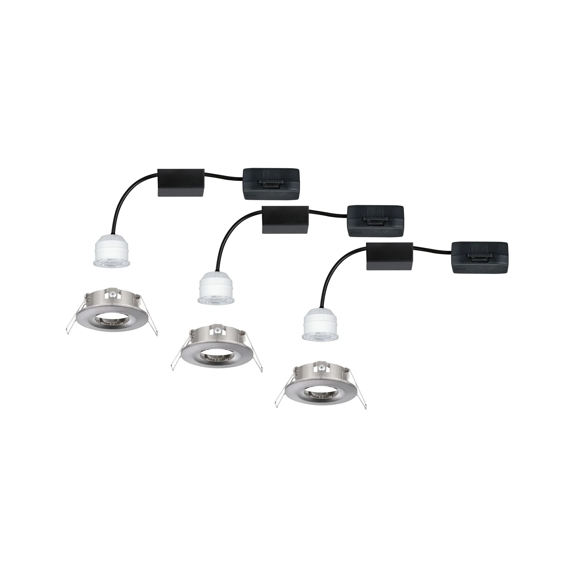 LED Einbauleuchte Nova Mini Coin Basisset starr IP44 rund 65mm Coin 3x4W 3x310lm 230V 2700K Eisen gebürstet - Image 4