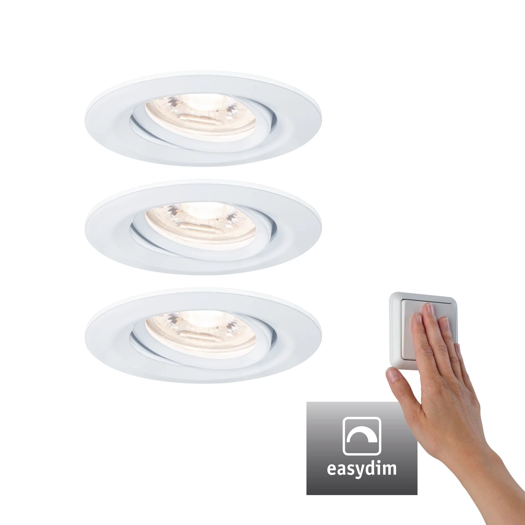 LED Einbauleuchte Nova Mini Plus Coin Basisset schwenkbar rund 66mm 15° Coin 3x4,2W 3x300lm 230V dimmbar 2700K Weiß matt - Image 2