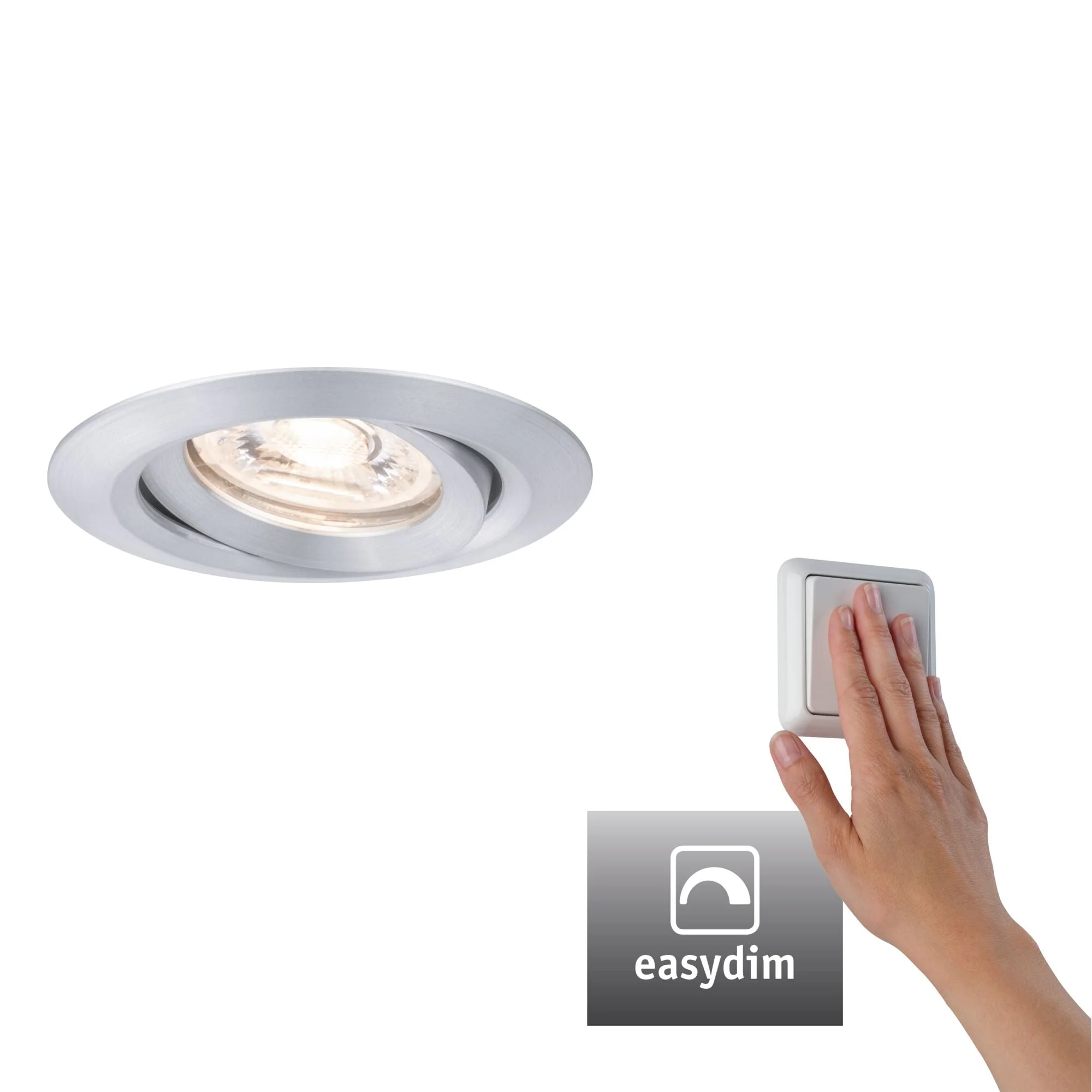 LED Einbauleuchte Nova Mini Plus Coin Einzelleuchte schwenkbar rund 66mm 15° Coin 4,2W 300lm 230V dimmbar 2700K Alu - Image 2