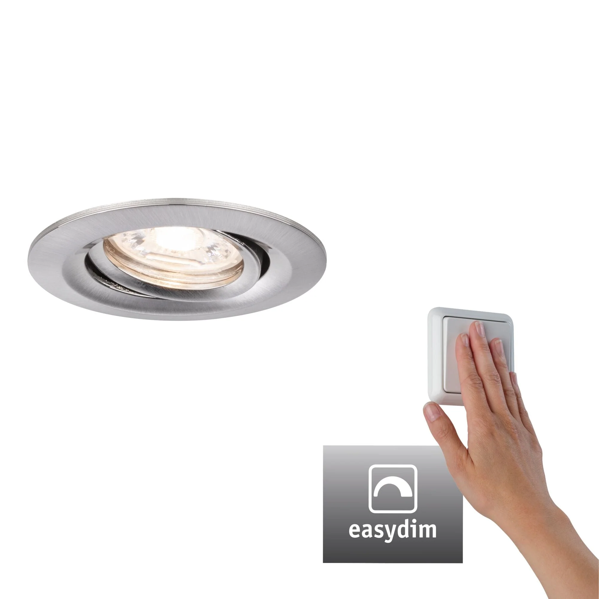 LED Einbauleuchte Nova Mini Plus Coin Einzelleuchte schwenkbar rund 66mm 15° Coin 4,2W 300lm 230V dimmbar 2700K Eisen gebürstet - Image 2