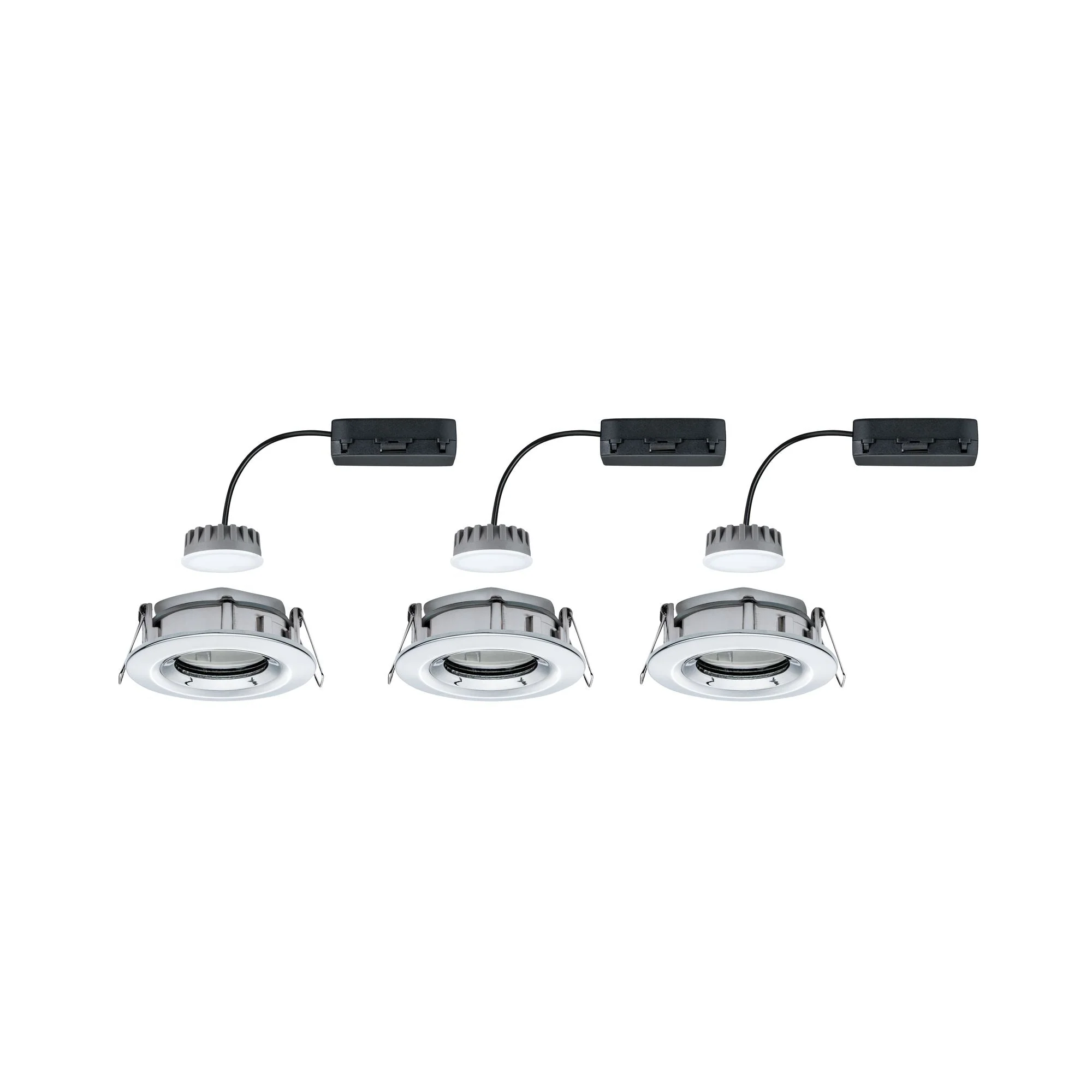 LED Einbauleuchte Nova Plus Coin Basisset schwenkbar IP65 rund 93mm 30° Coin 3x6W 3x470lm 230V dimmbar 2700K Chrom - Image 6