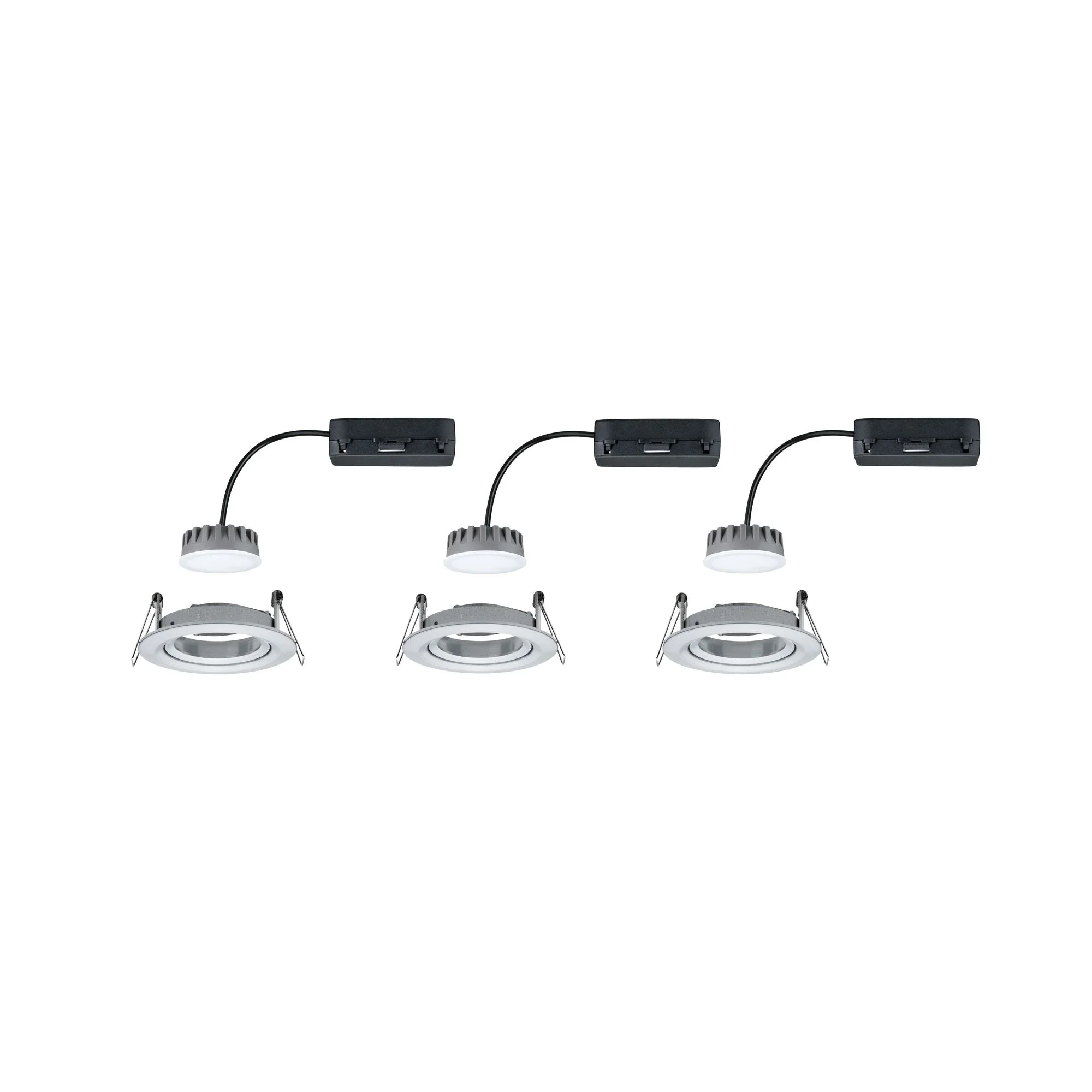 LED Einbauleuchte Nova Plus Coin Basisset schwenkbar rund 84mm 50° Coin 3x6W 3x470lm 230V dimmbar 2700K Alu gedreht - Image 5