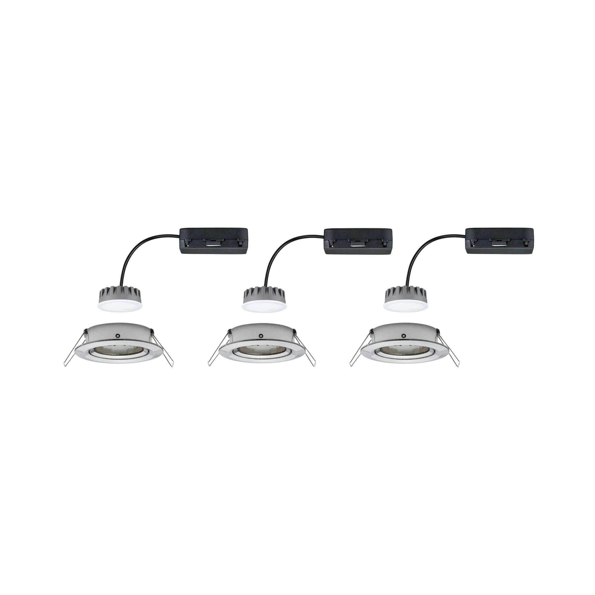 LED Einbauleuchte Nova Plus Coin Basisset schwenkbar rund 84mm 50° Coin 3x6W 3x470lm 230V dimmbar 2700K Eisen gebürstet - Image 5