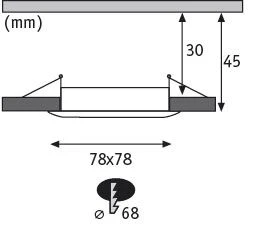 LED Einbauleuchte Nova Plus Coin Basisset starr IP44 eckig 78x78mm Coin 3x6W 3x470lm 230V dimmbar 2700K Alu gedreht - Image 2