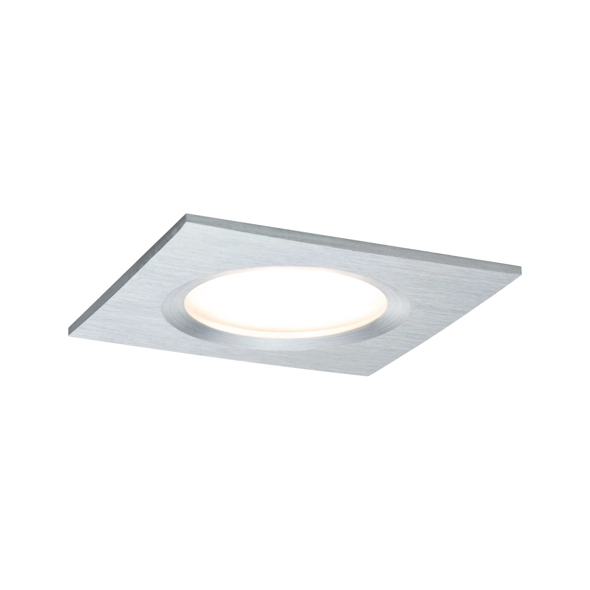 LED Einbauleuchte Nova Plus Coin Basisset starr IP44 eckig 78x78mm Coin 3x6W 3x470lm 230V dimmbar 2700K Alu gedreht - Image 3