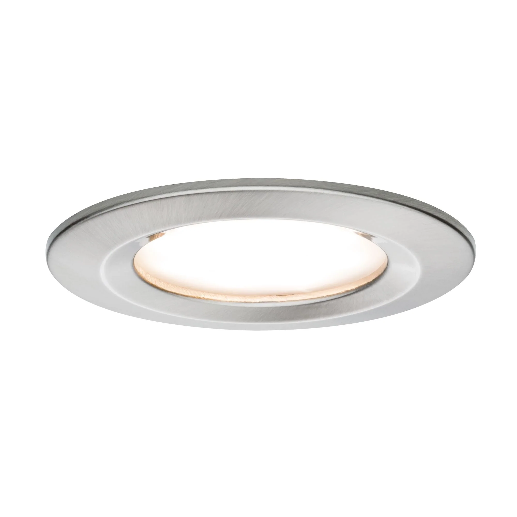 LED Einbauleuchte Nova Plus Coin Basisset starr IP44 rund 78mm Coin 3x6W 3x470lm 230V dimmbar 2700K Eisen gebürstet - Image 2