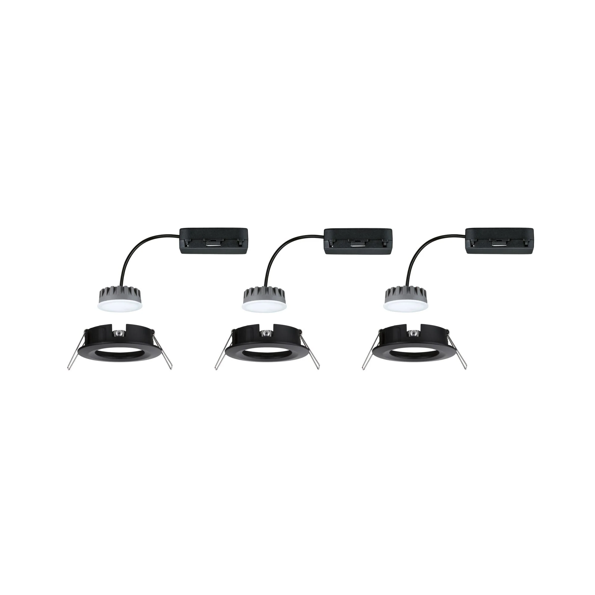 LED Einbauleuchte Nova Plus Coin Basisset starr IP44 rund 78mm Coin 3x6W 3x470lm 230V dimmbar 2700K Schwarz matt - Image 6