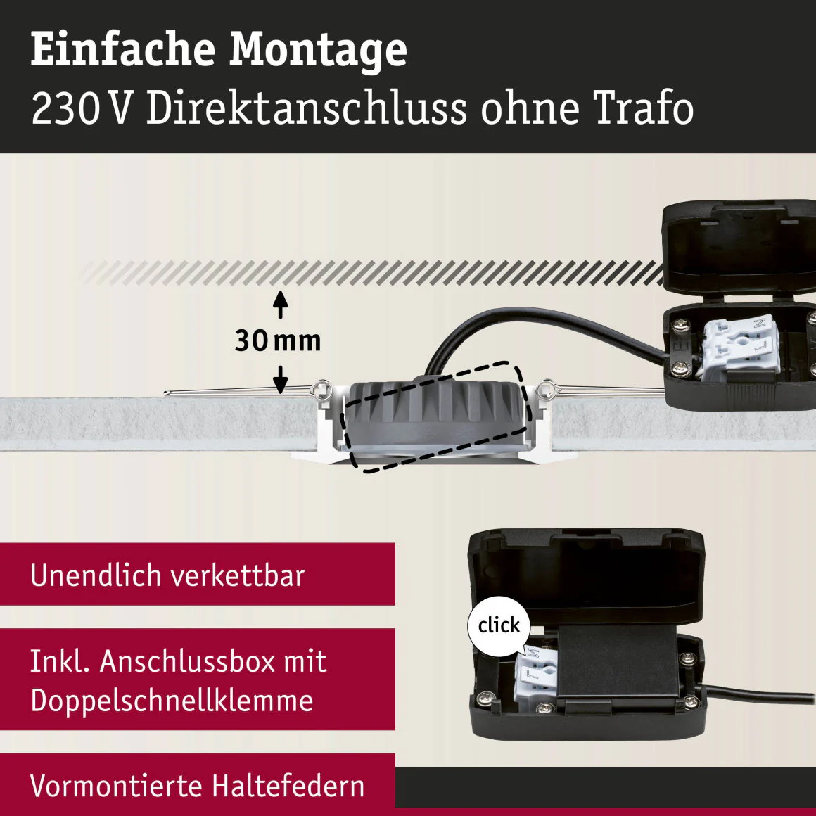LED Einbauleuchte Nova Plus Coin Einzelleuchte schwenkbar IP65 rund 93mm 30° Coin 6W 470lm 230V dimmbar 2700K Schwarz matt - Image 4