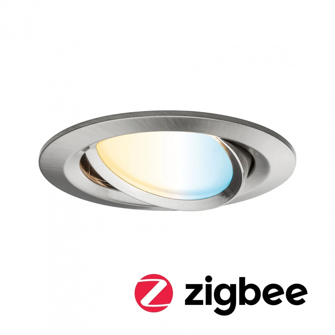 LED Einbauleuchte Nova Plus Coin schwenkbar  rund 84mm 50° Coin 6W 470lm 230V Tunable White Eisen gebürstet