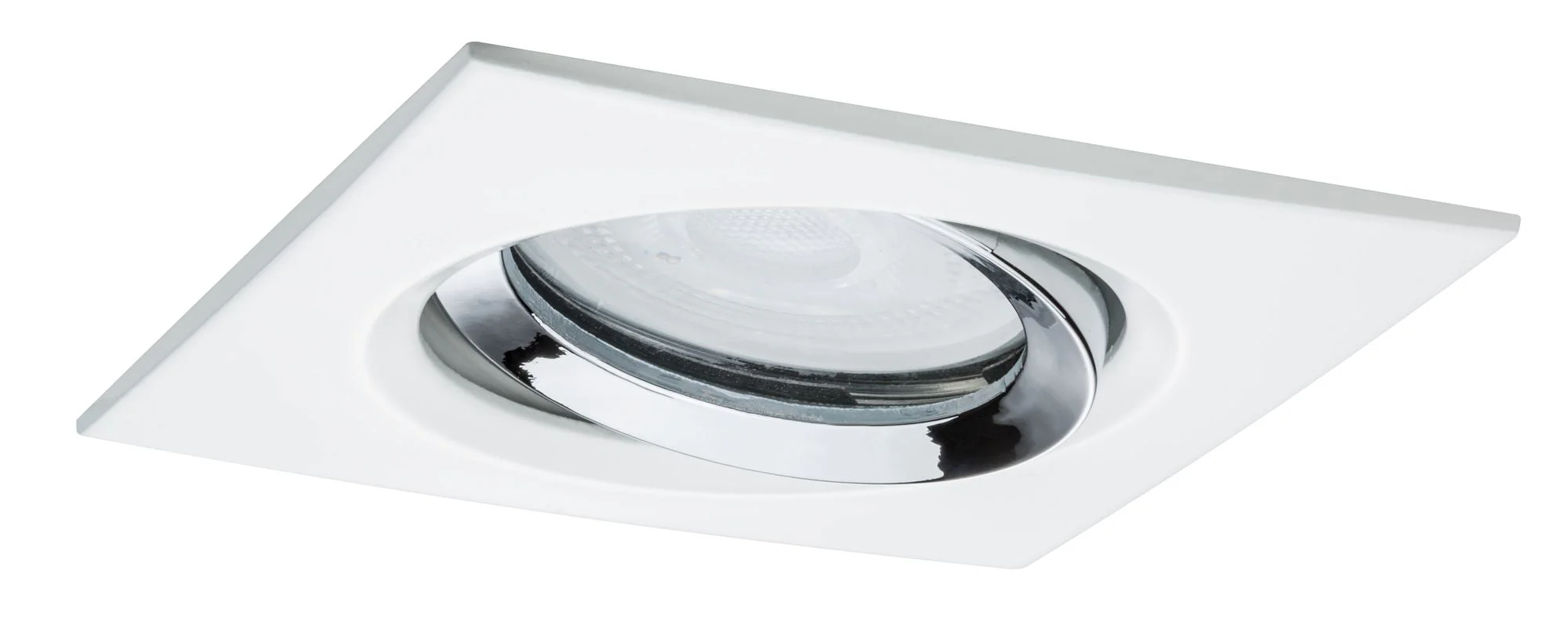 LED Einbauleuchte Nova Plus Einzelleuchte schwenkbar IP65 eckig 93x93mm 30° GU10 6W 470lm 230V dimmbar 4000K Weiß matt/Chrom - Image 3
