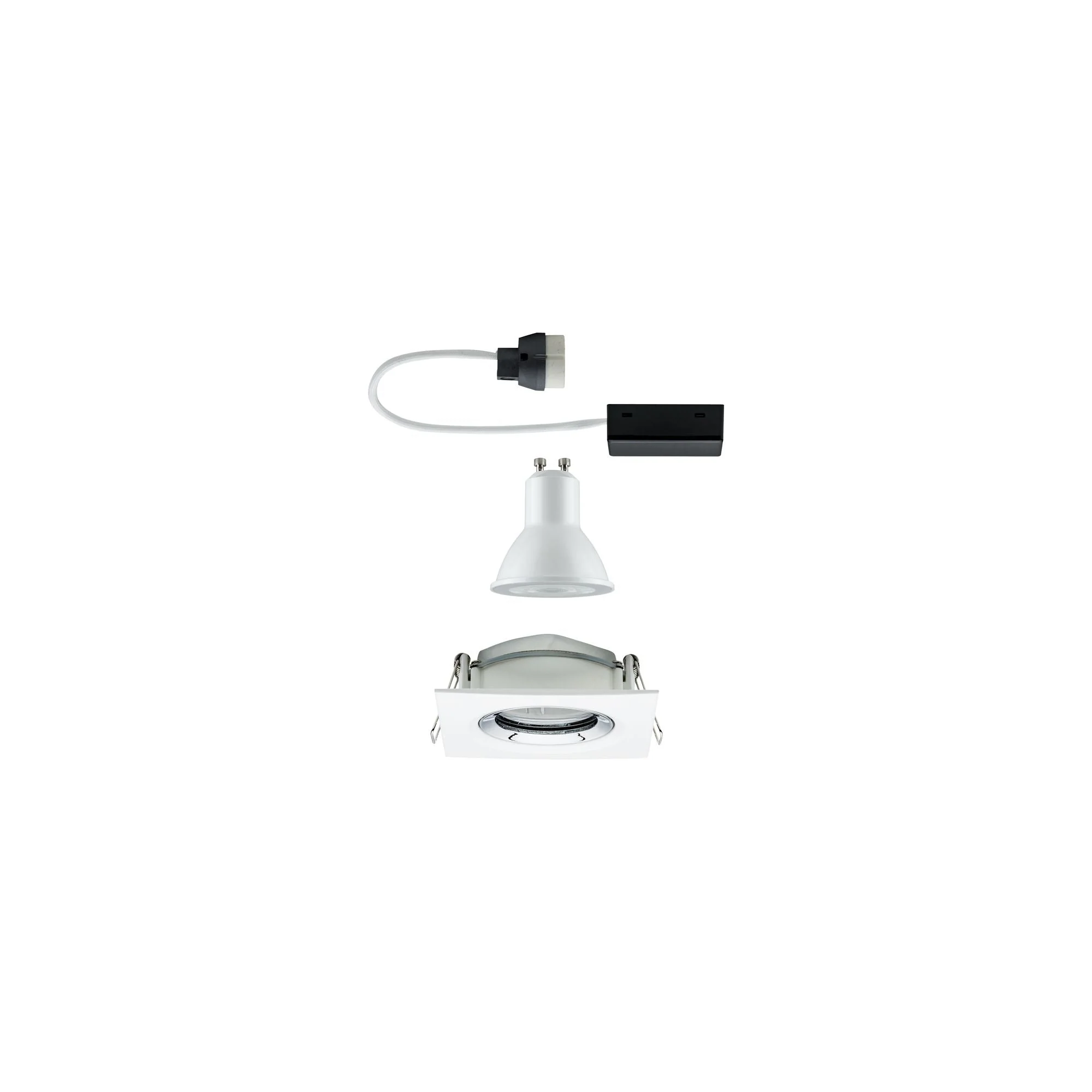 LED Einbauleuchte Nova Plus Einzelleuchte schwenkbar IP65 eckig 93x93mm 30° GU10 6W 470lm 230V dimmbar 4000K Weiß matt/Chrom - Image 4