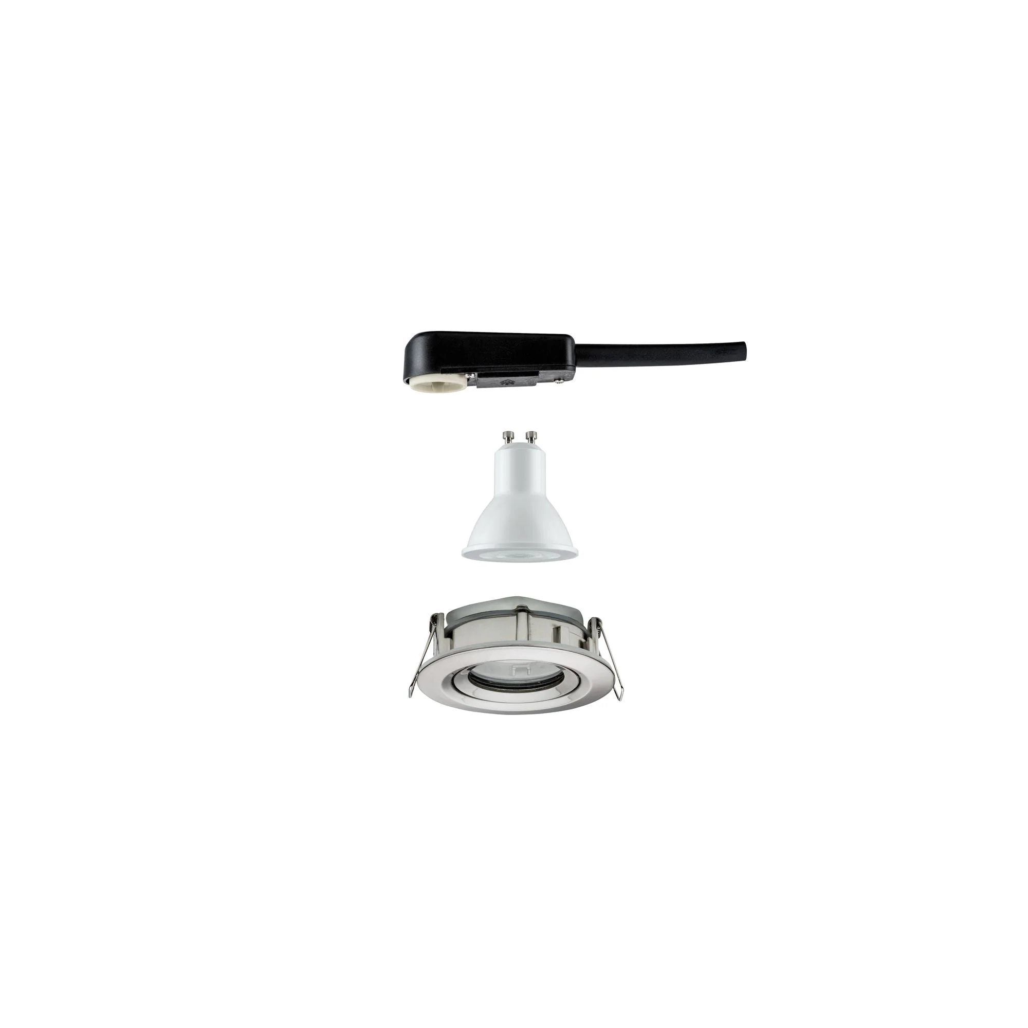 LED Einbauleuchte Nova Plus Einzelleuchte schwenkbar IP65 rund 93mm 30° GU10 6W 470lm 230V dimmbar 4000K Eisen gebürstet - Image 4