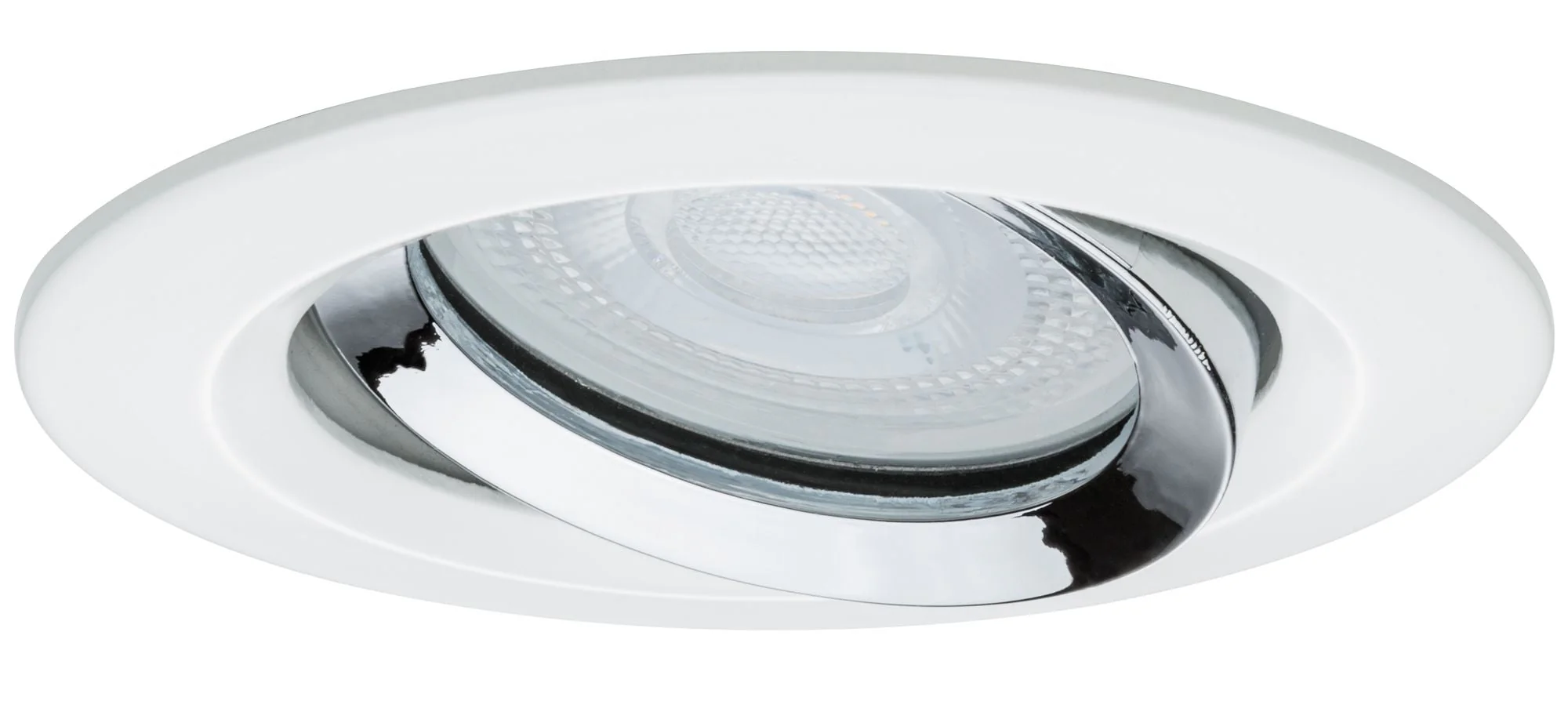 LED Einbauleuchte Nova Plus  Einzelleuchte schwenkbar IP65 rund 93mm 30° GU10 6W 470lm 230V dimmbar 4000K Weiß matt/Chrom - Image 3