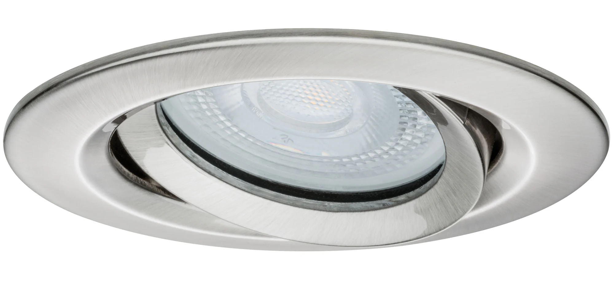 LED Einbauleuchte Nova Plus Einzelleuchte schwenkbar IP65 rund 93mm 30° GU10 7W 460lm 230V dimmbar 2700K Eisen gebürstet - Image 3